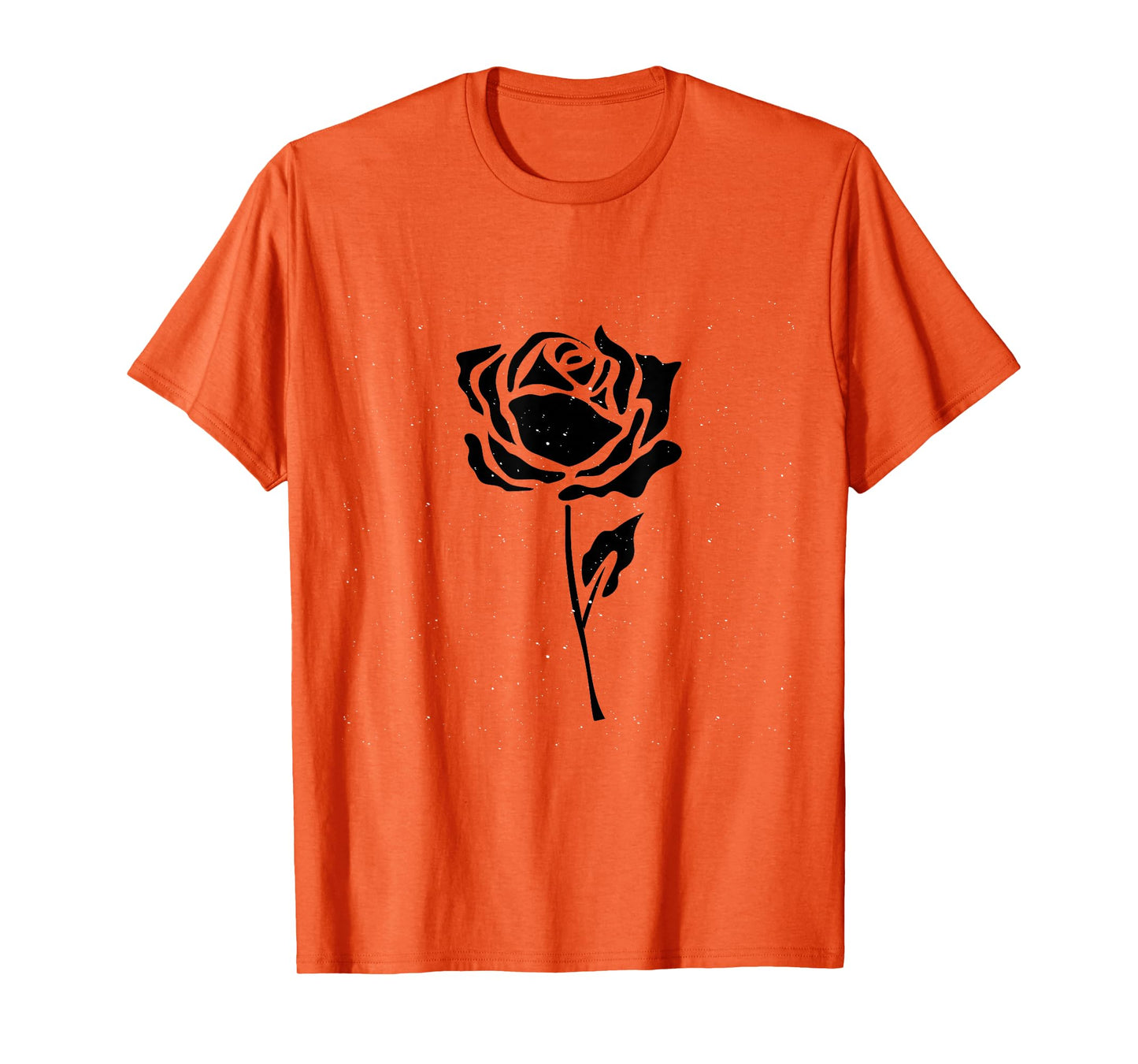 Vintage Black Flower Rose Design White T-Shirt