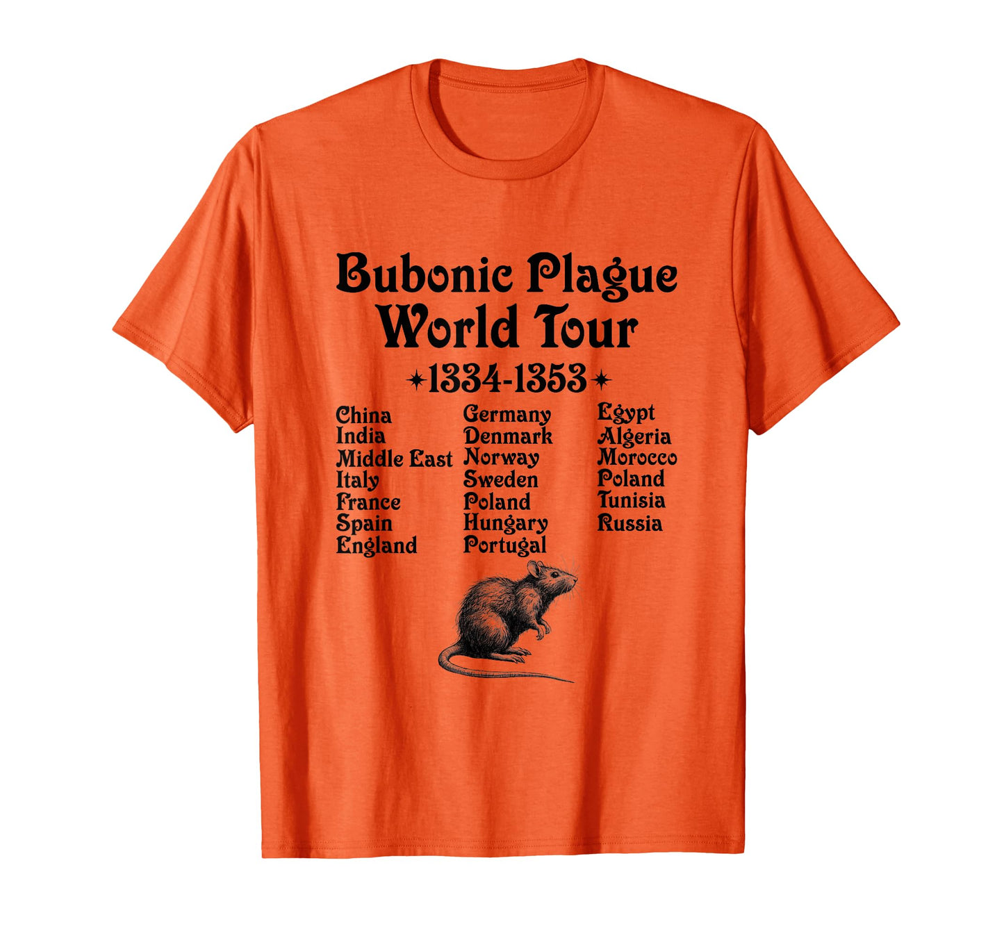 Gothic Bubonic Plague World-Tour Plague Rat Medieval History T-Shirt
