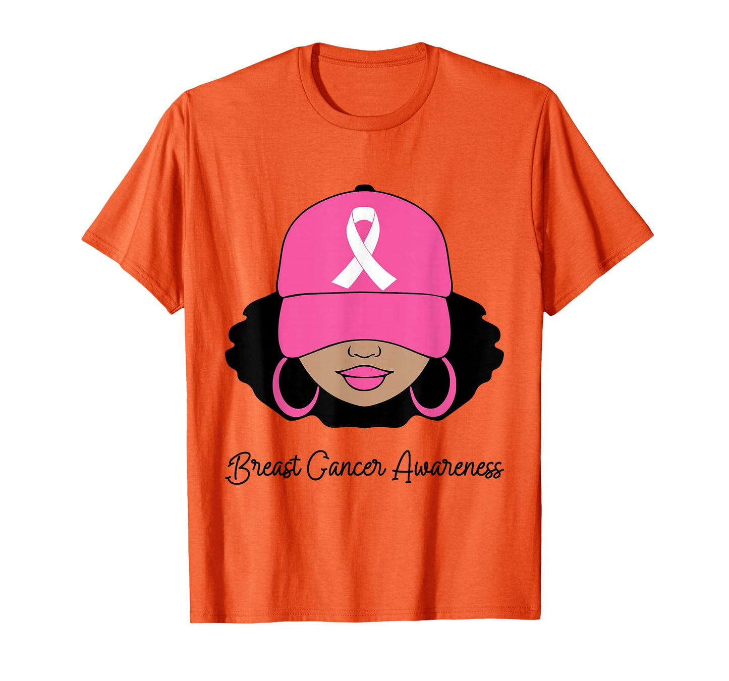 Black Women Pink Breast Cancer Awareness Warrior Women Girls T-Shirt