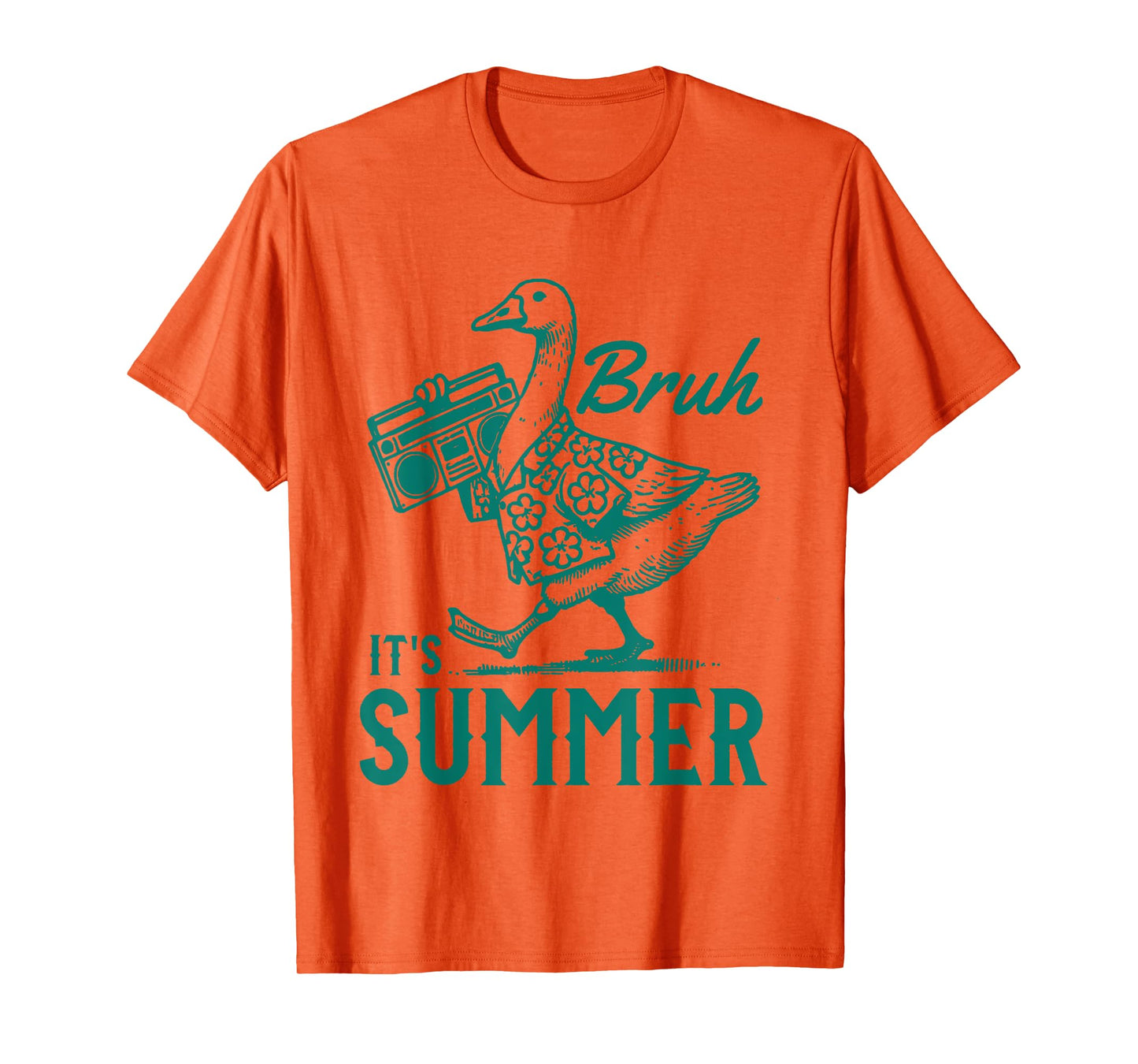Cute Silly Goose Summer Vibes Beach Vintage Bruh It's Summer T-Shirt