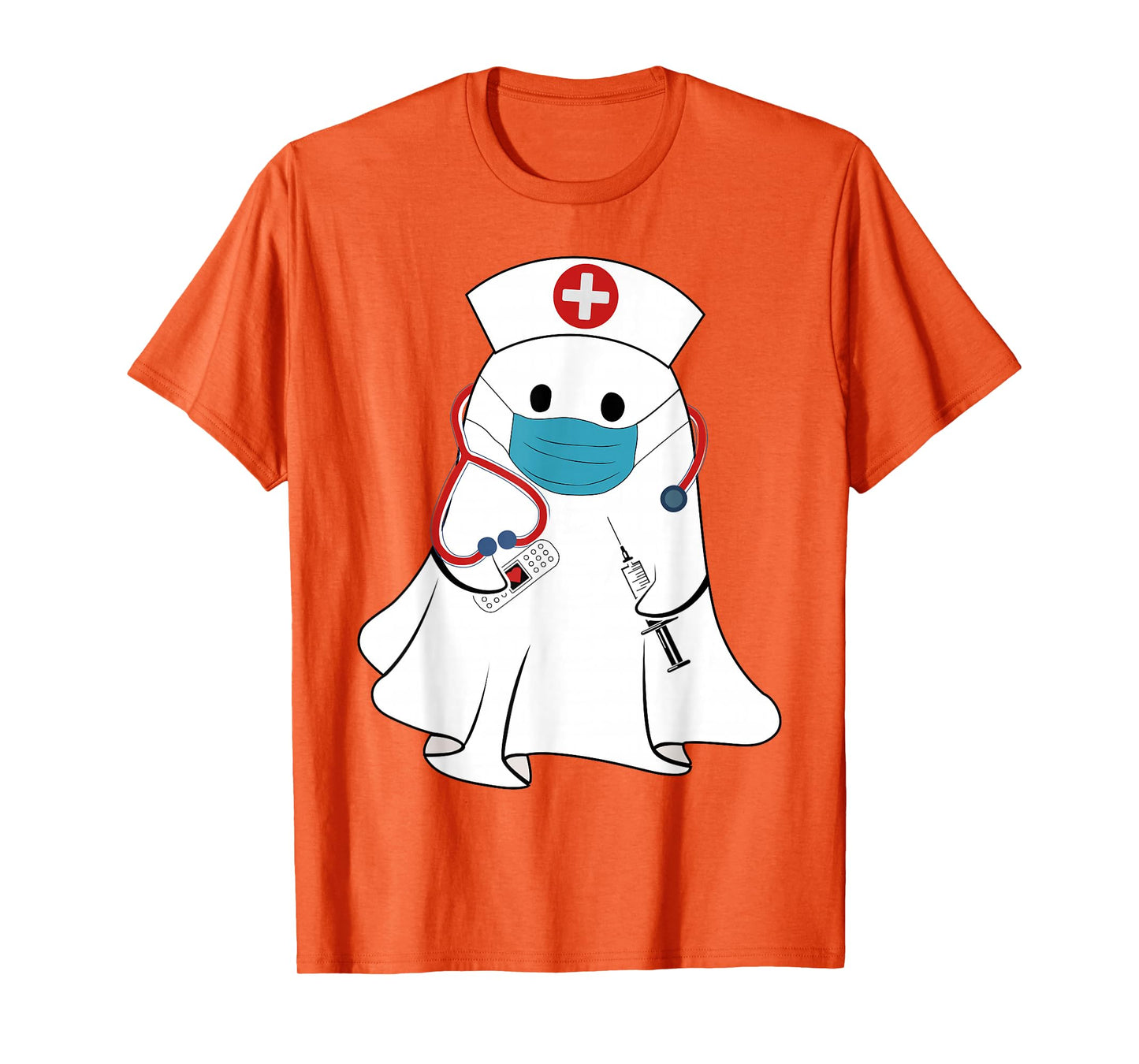 Nurse Boo Ghost Halloween Costume Funny Girls Women Nursing T-Shirt