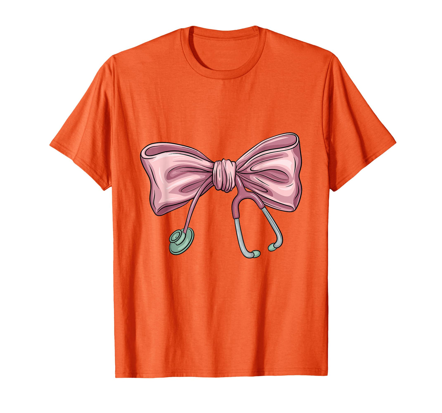 Pink Nurse Coquette Bow Stethoscope Nursing Medical Doctor T-Shirt