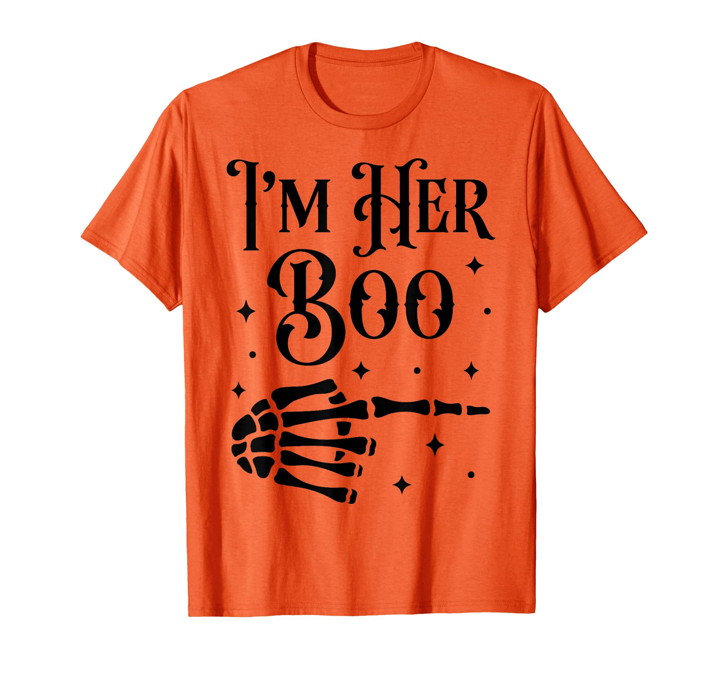 Im Her Boo Im His Ghoul Funny Halloween Couple Skeleton Hand T-Shirt