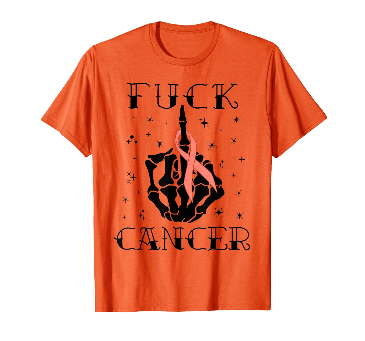 Fuck Cancer Tattoos Survivor Peach Ribbon Uterine Cancer T-Shirt