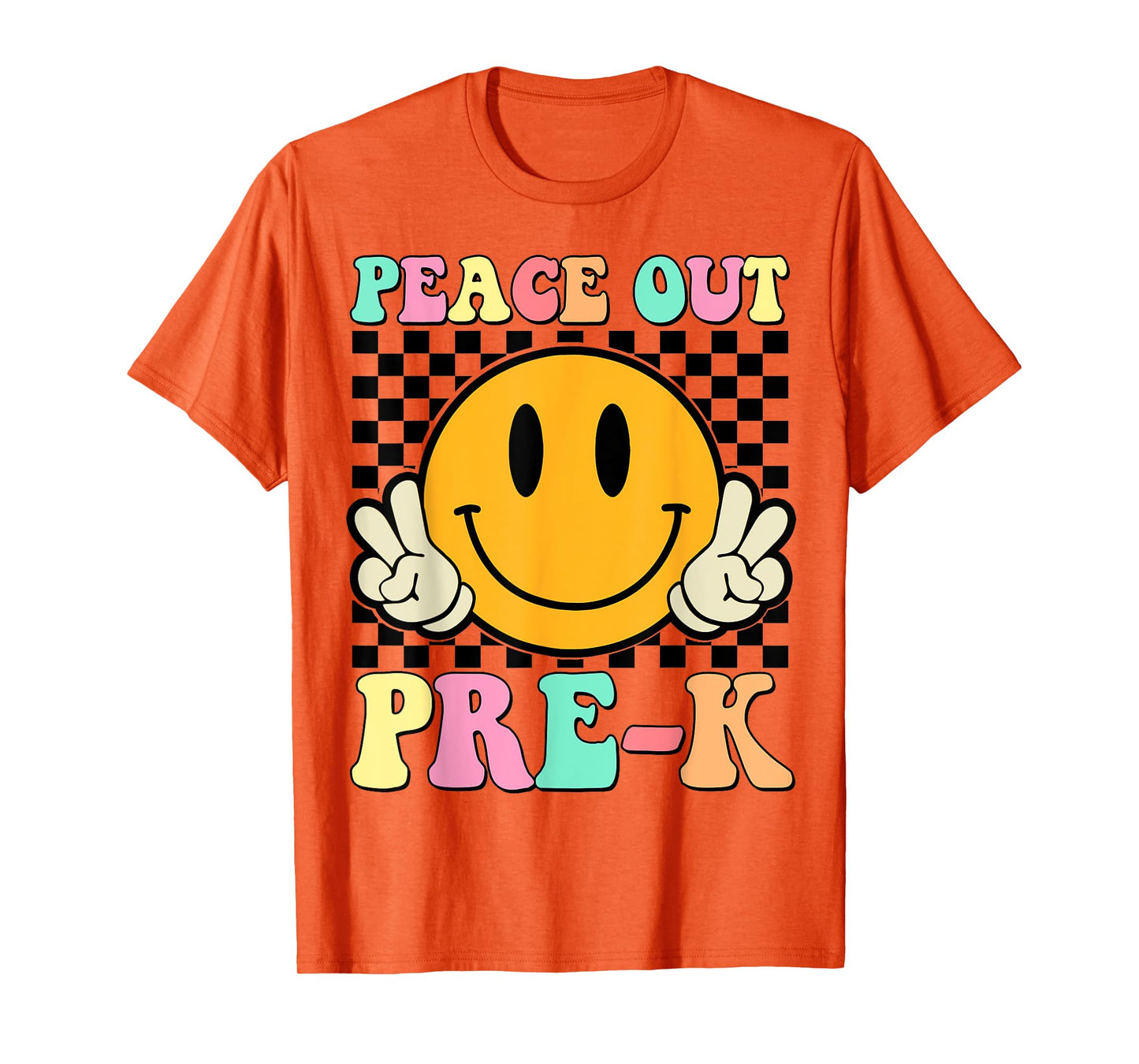 Peace Out Pre-K Retro Smile Teacher Kids Last Day Of School T-Shirt