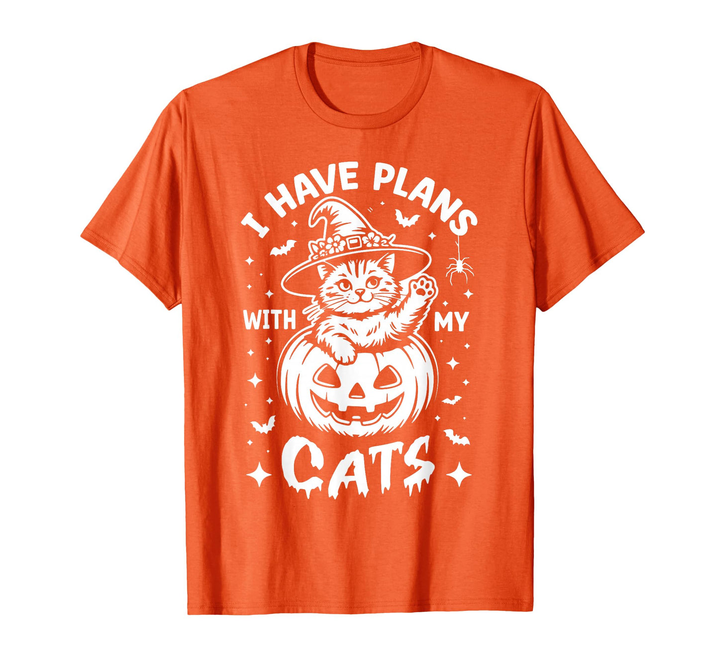 Sorry I Have Plans with My Cats Pet Halloween Cute Cat Witch T-Shirt