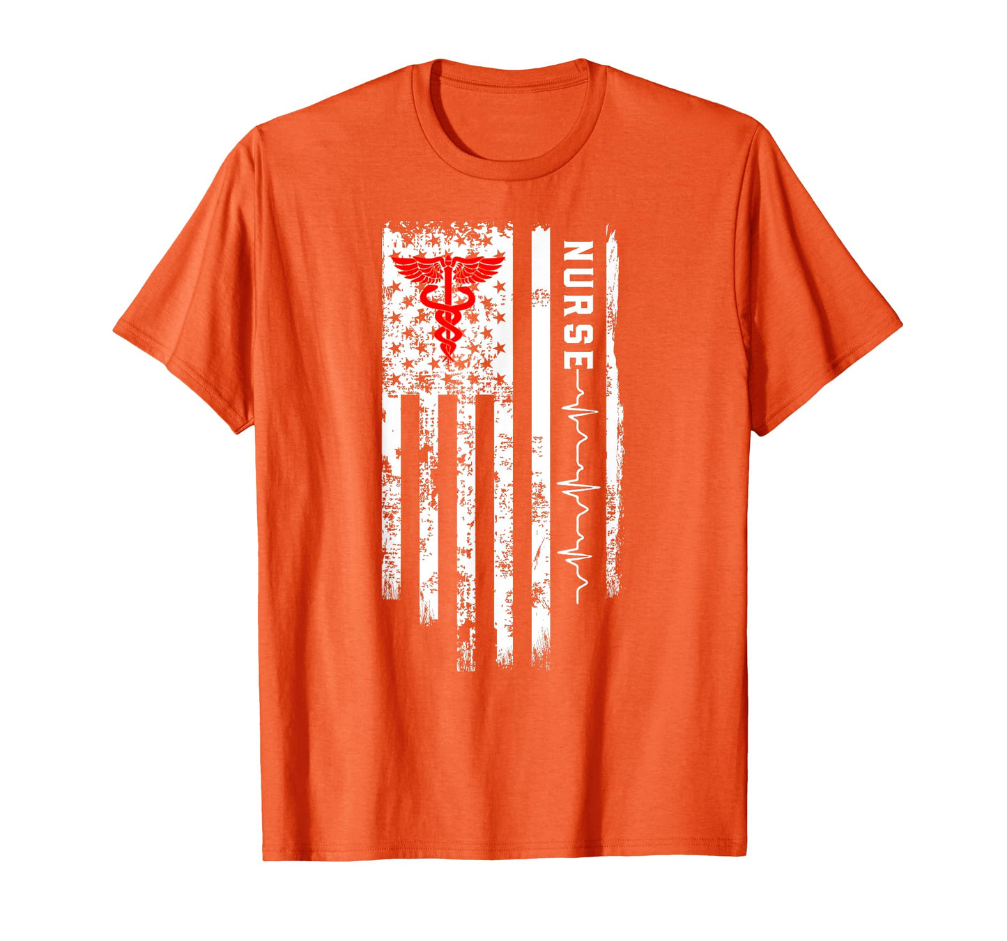Paramedic Nurse Heartbeat – USA Flag Love Medicine Doctor T-Shirt