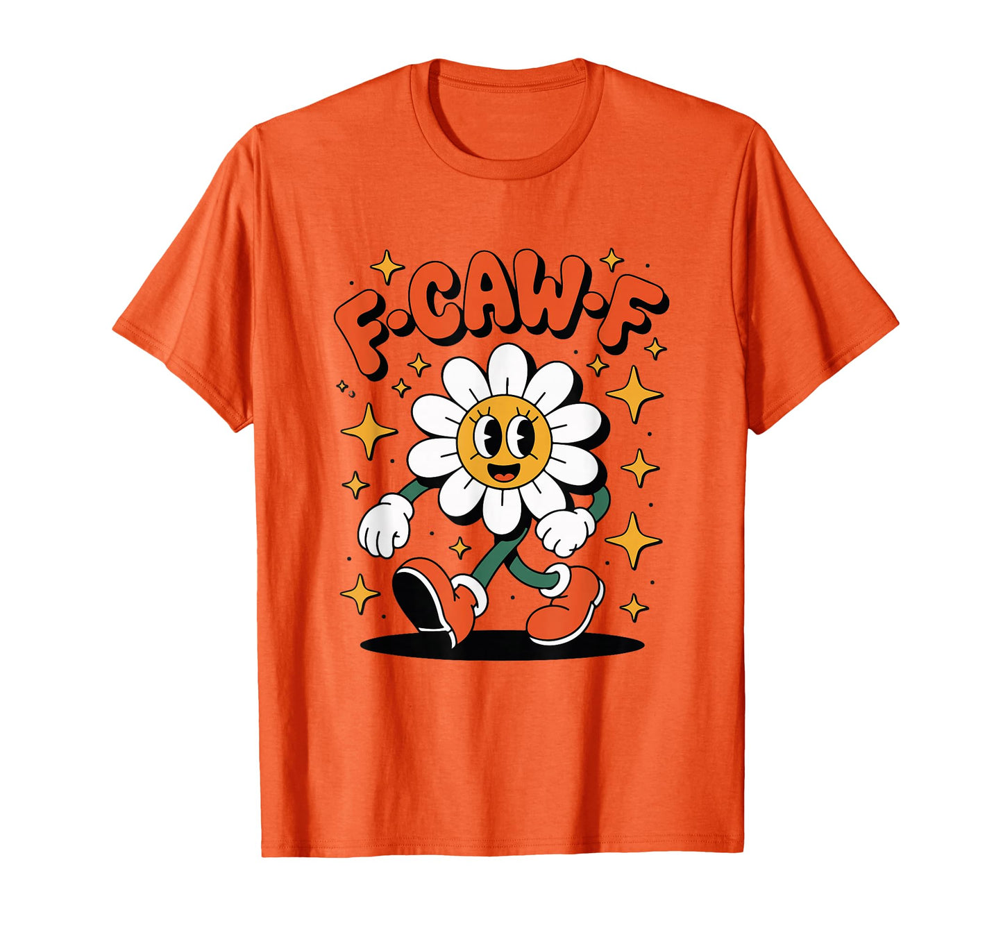 F-Caw-F Red Shoes Daisy Retro Funny Flower Girl T-Shirt
