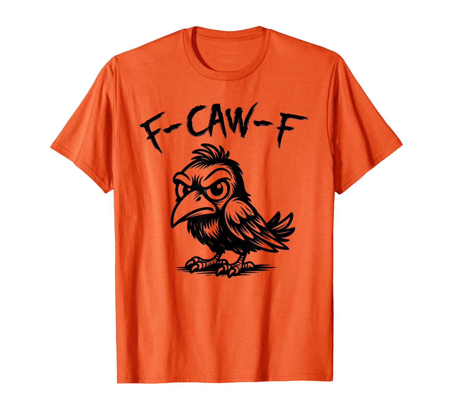 F-Caw-F Funny Raven Black Crow Spooky Season Halloween Retro T-Shirt
