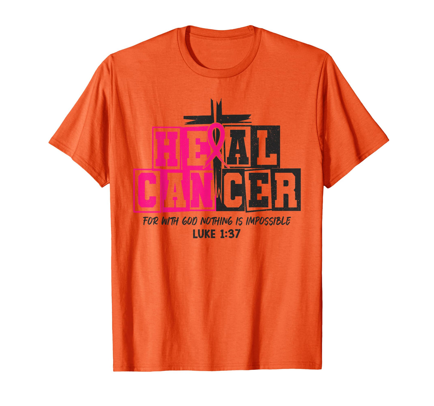 Breast Cancer Awareness Pink Ribbon Heal Cancer Christian T-Shirt