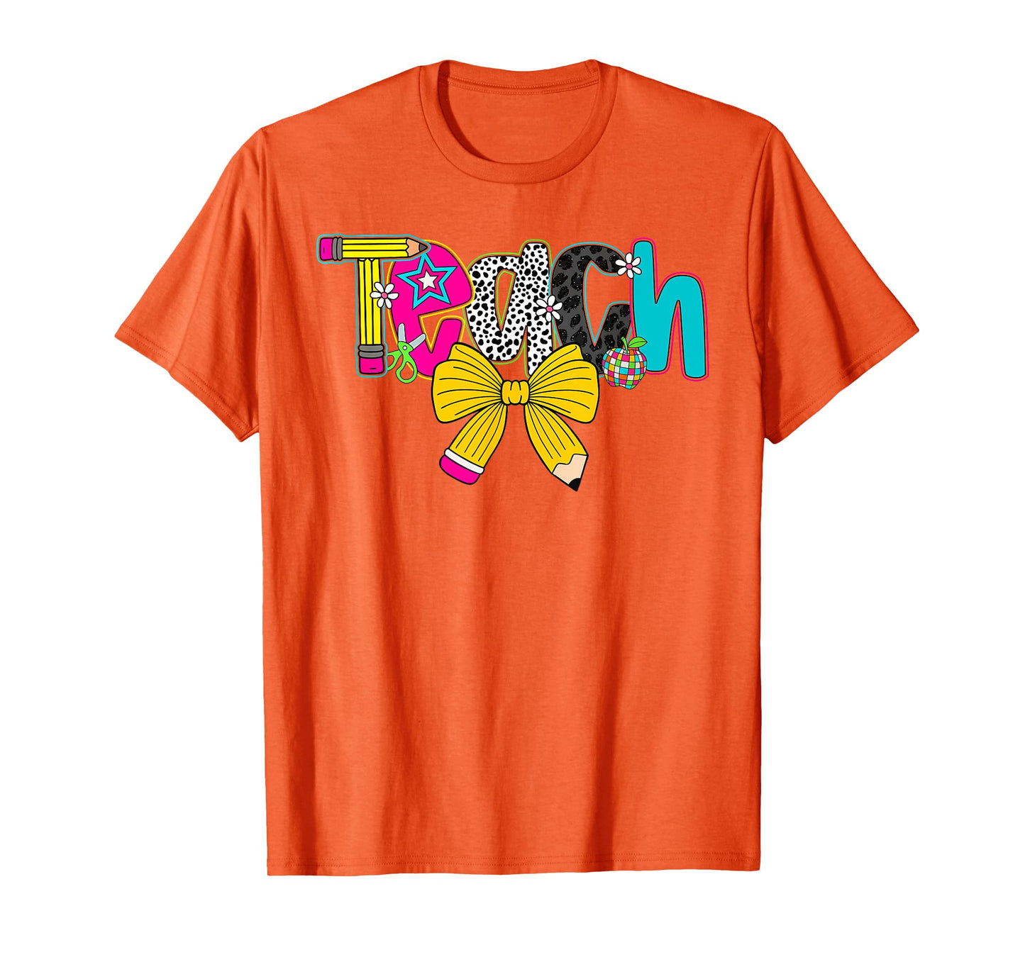 Coquette Teacher Teach Appreciation Gift Pencil Bow School T-Shirt