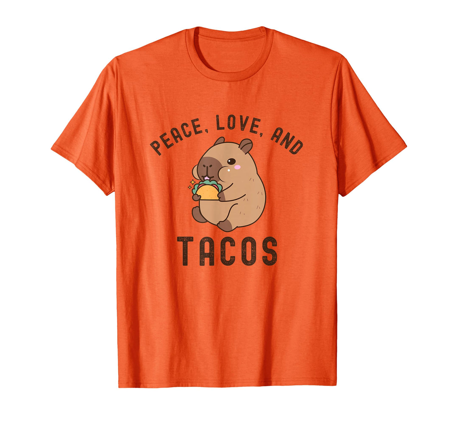 Tacos Foodie Cute Capybara Eating Mexican Food Vintage Retro T-Shirt