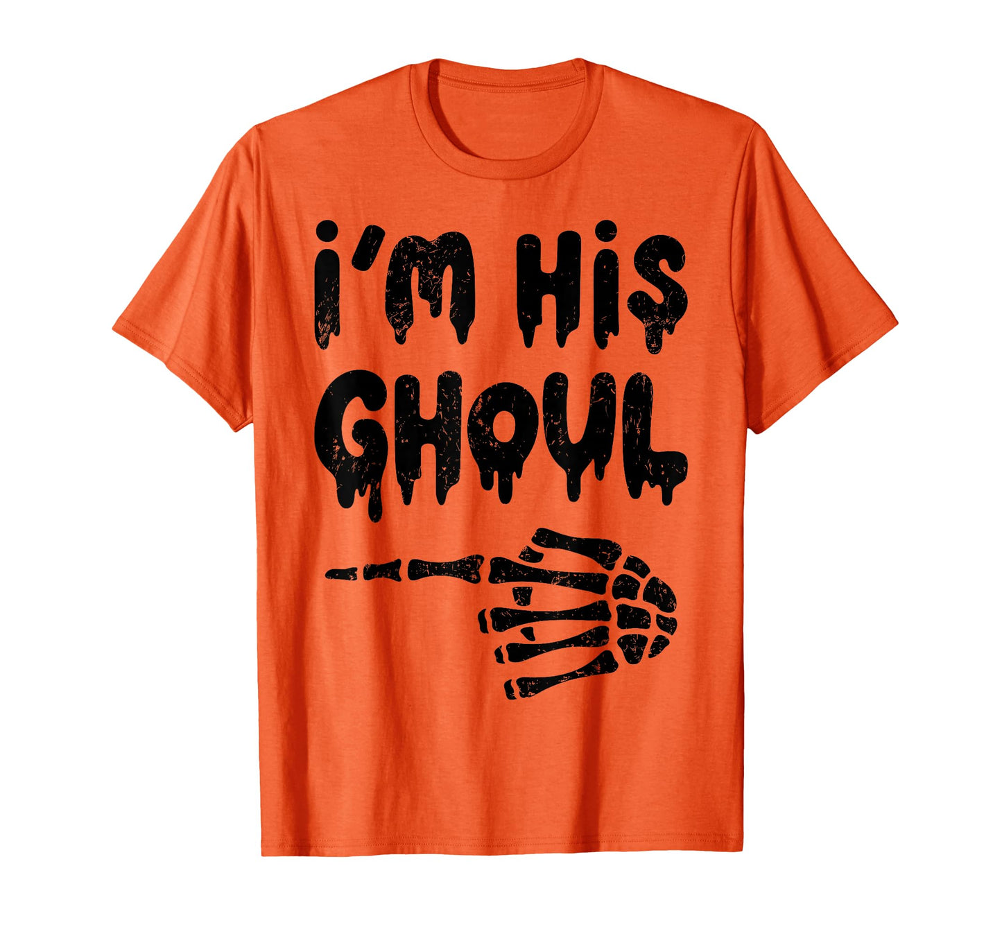 I’m Her Boo I’m His Ghoul Halloween Couple Matching Skeleton T-Shirt