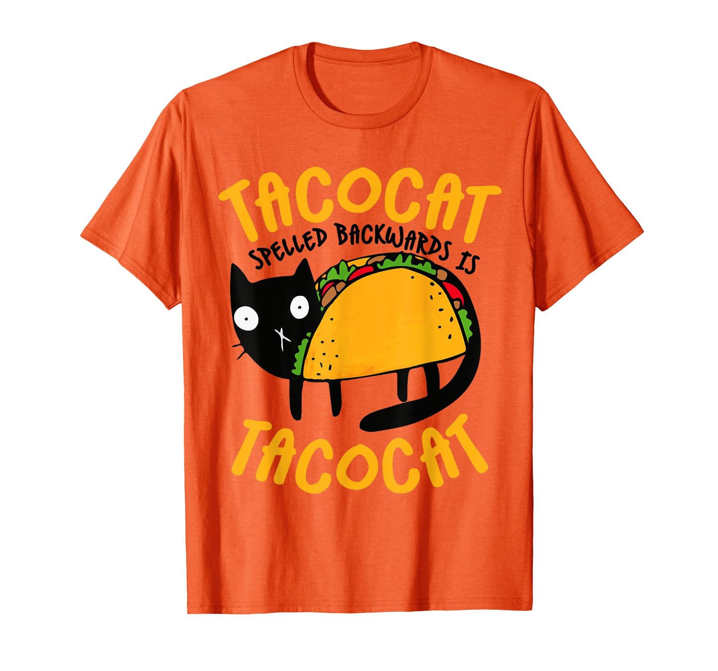 Taco Cat T-Shirt Funny I Love Tacos - Unisex-Adults Blue Small Classic Fit Cotton Blend Short Sleeve Cat T-Shirt