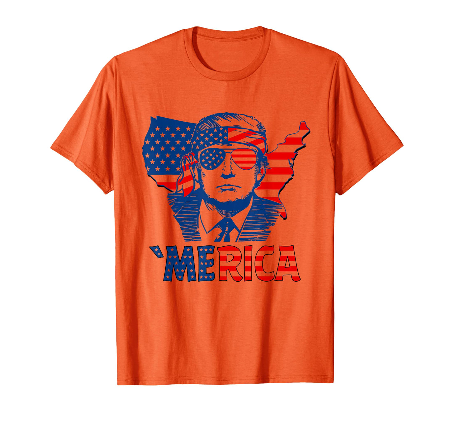 'MERICA TRUMP Happy 4th Of July Trump Patriot American Flag T-Shirt
