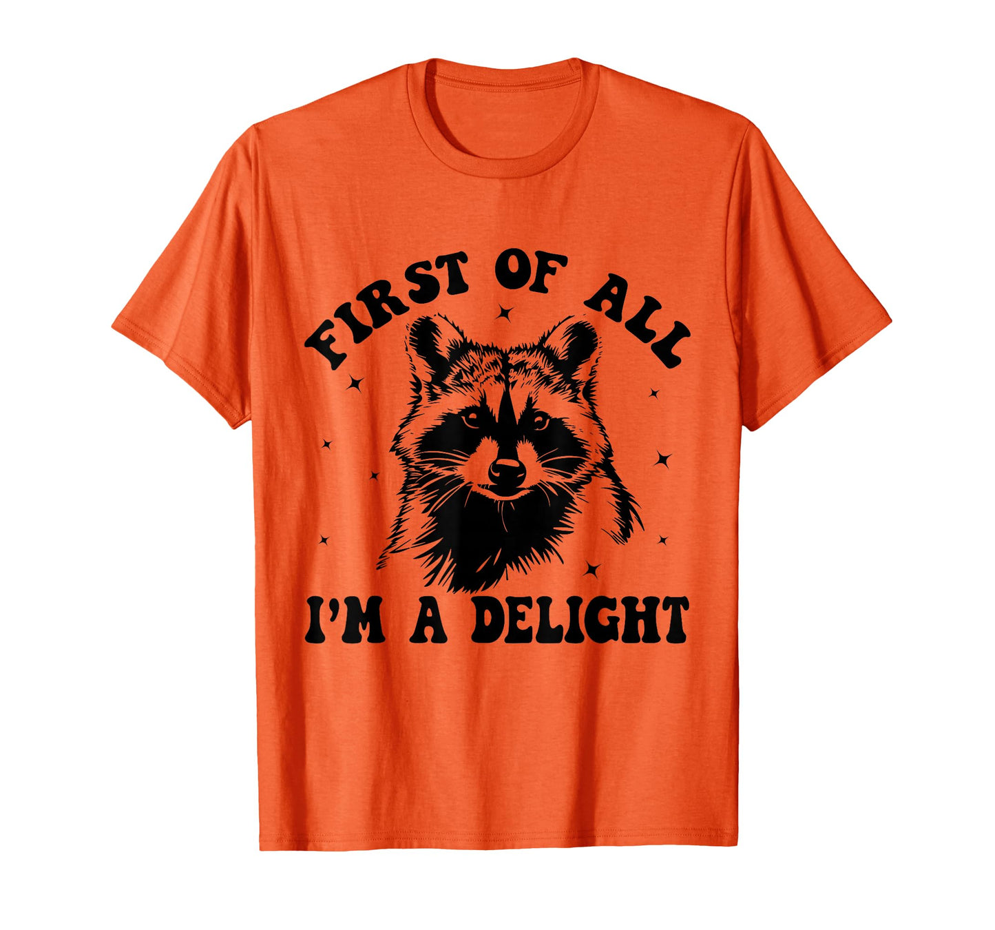 Funny Racoon First Of All I'm A Delight Men Women T-Shirt