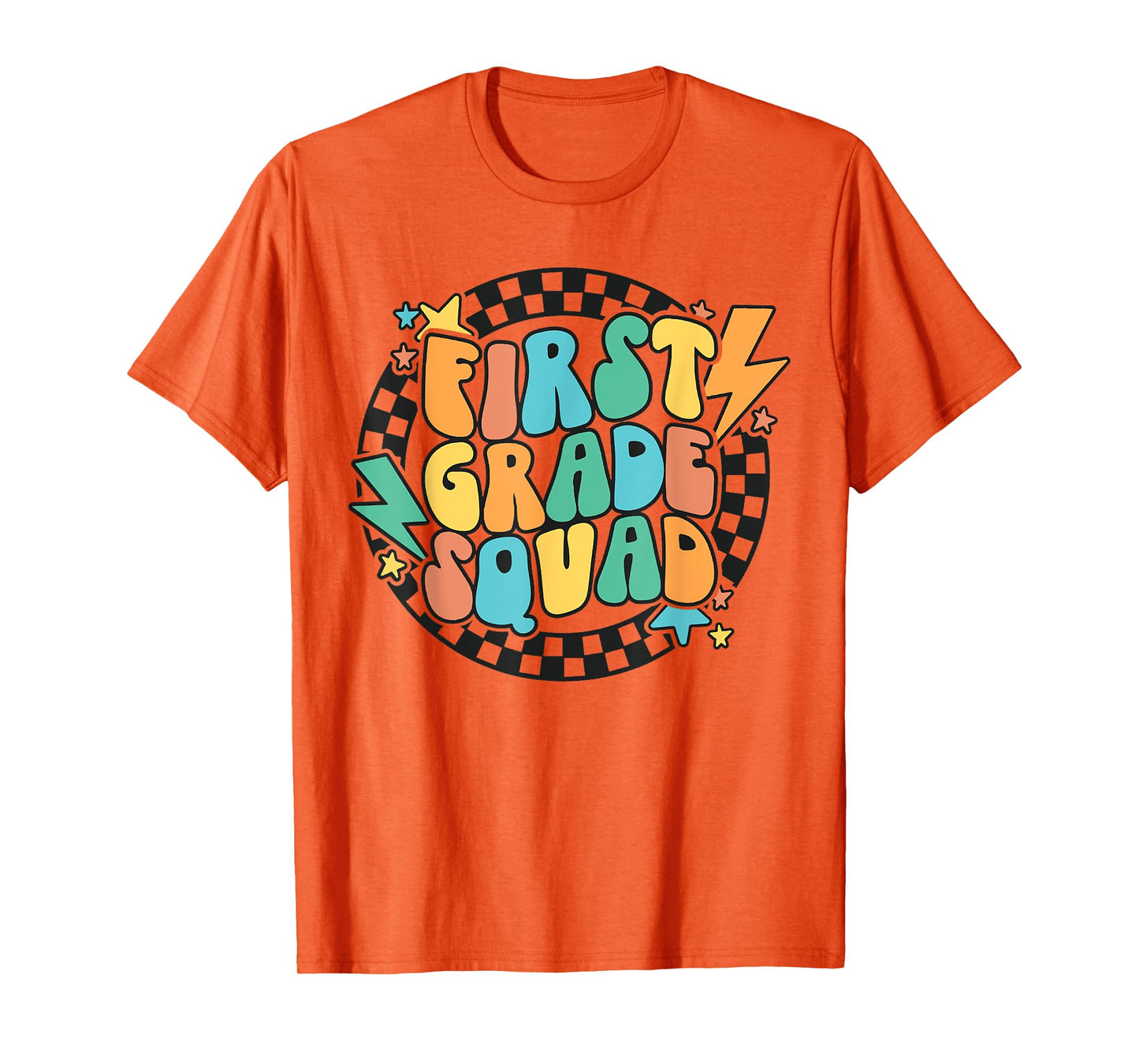 Back To School Groovy Teacher 1st First Grade Crew Squad T-Shirt