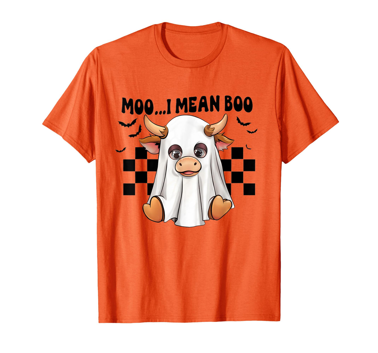 Moo I Mean Boo Ghost Cow Funny Halloween Costume Cow Lover T-Shirt