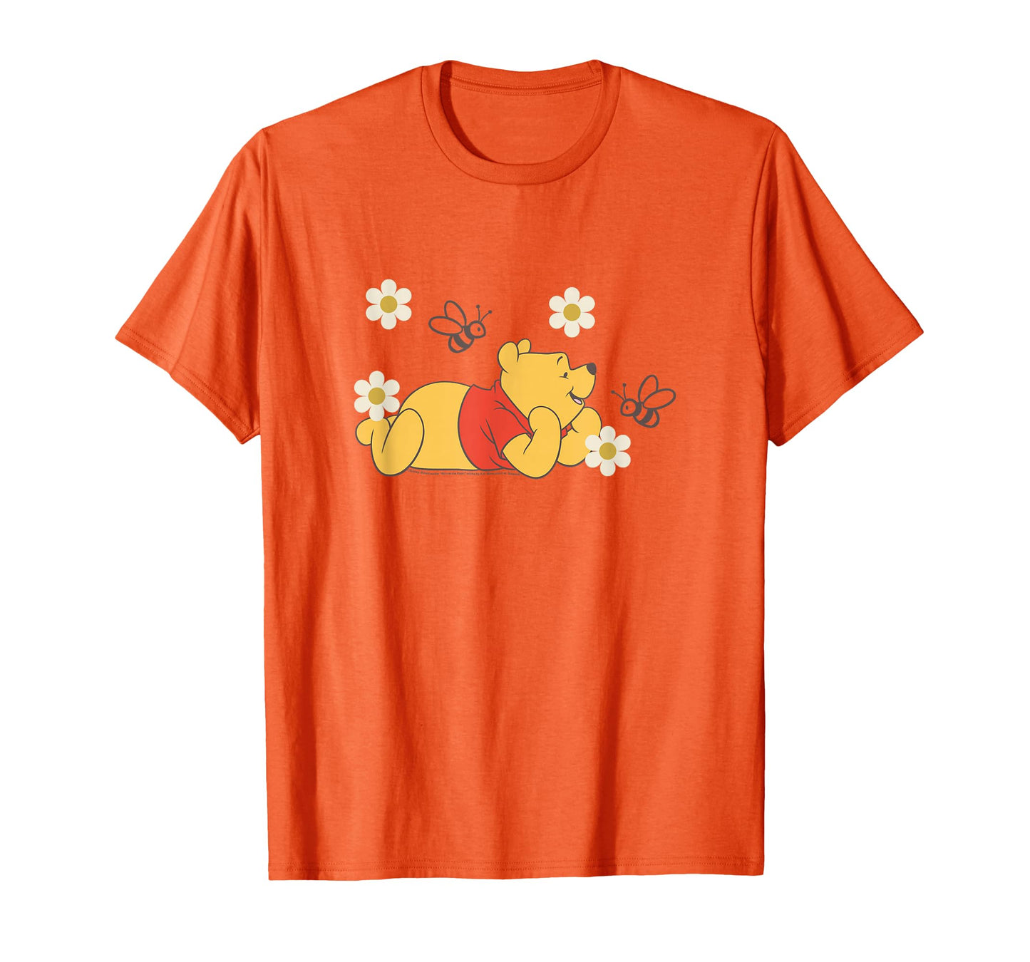Disney Winnie The Pooh In Nature With Bees Floral Portrait T-Shirt