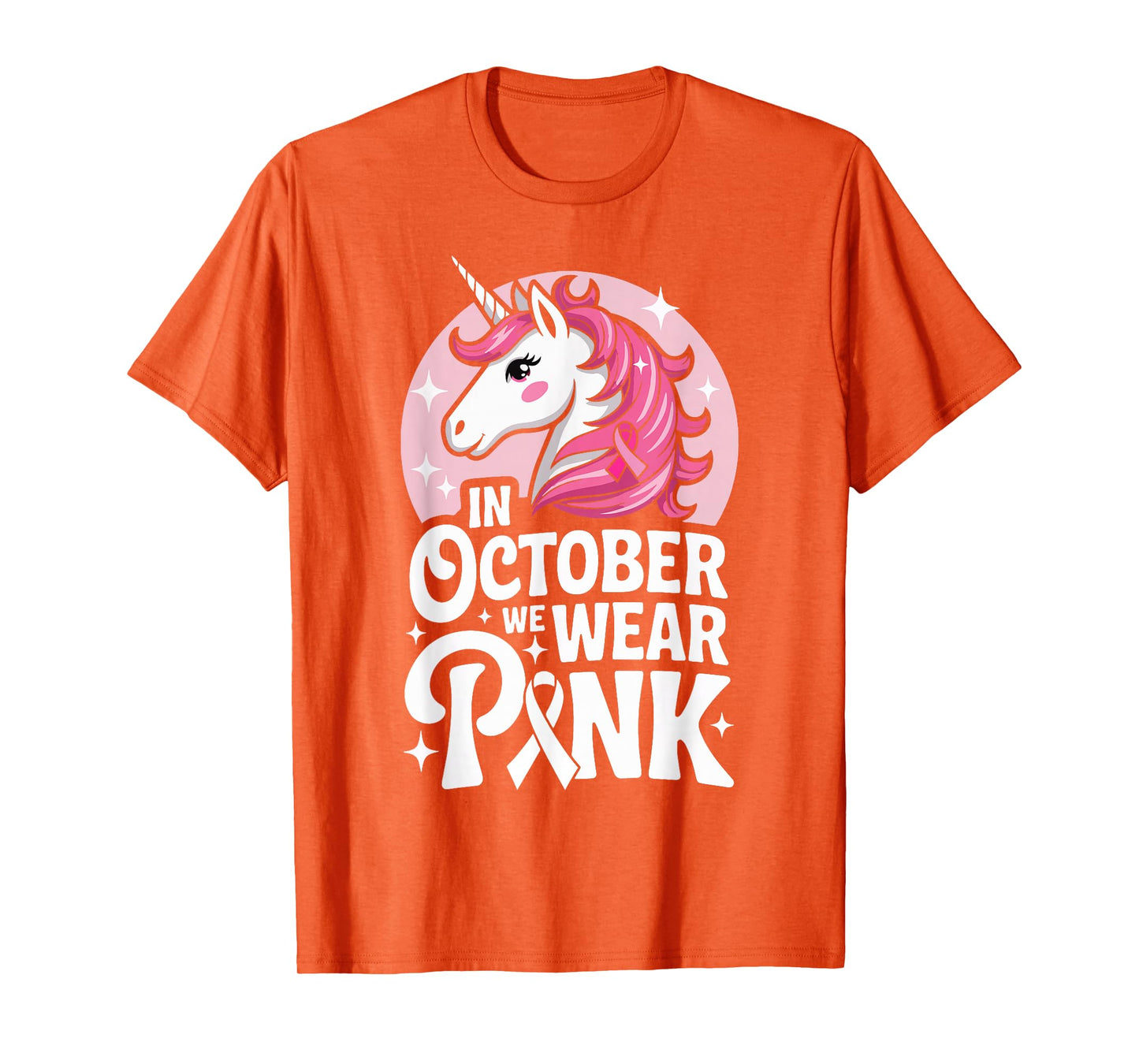 in October We Wear Pink Cute Unicorn Breast Cancer Month T-Shirt