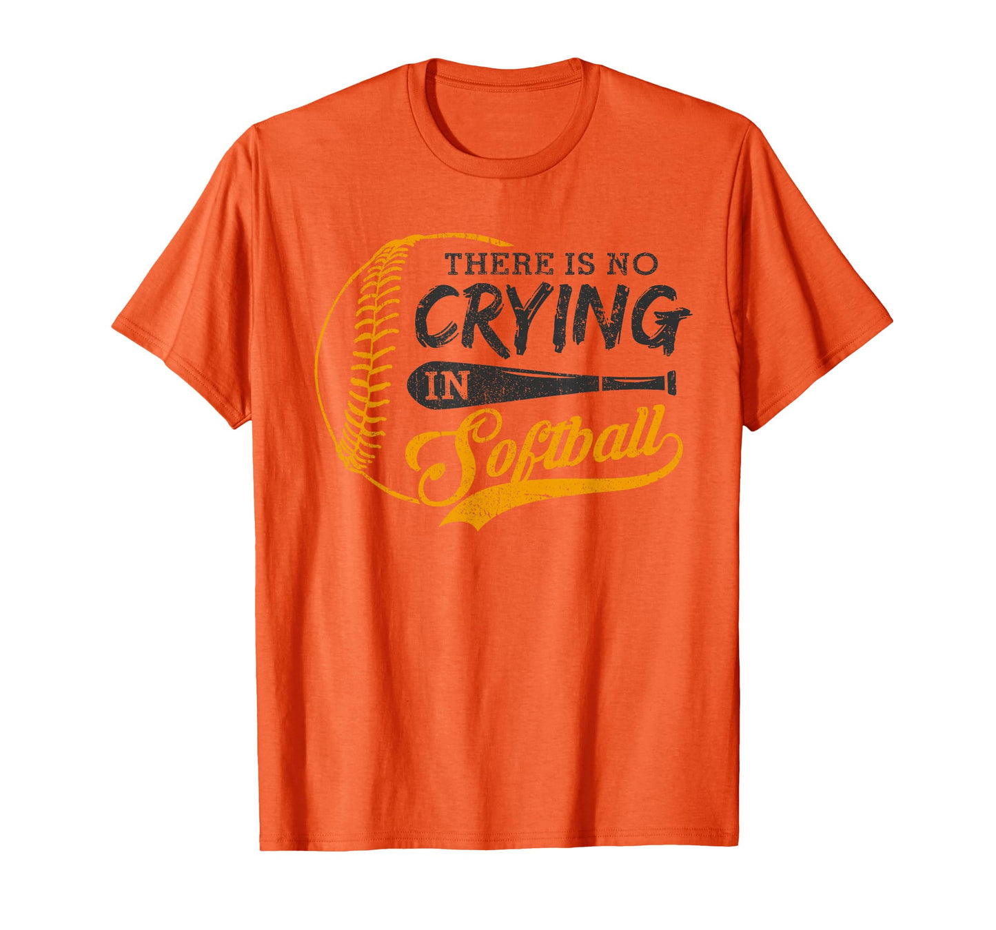 Vintage There Is No Crying In Softball Sports Funny Softball T-Shirt