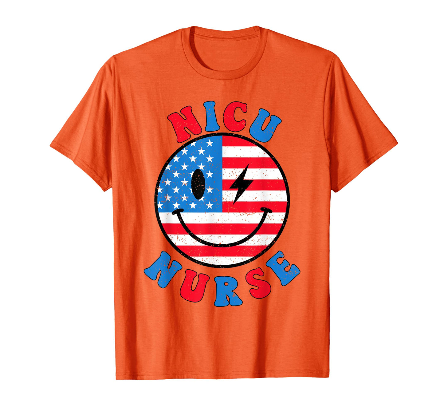NICU Nurse 4th of July American Flag Patriotic Neonatal ICU T-Shirt