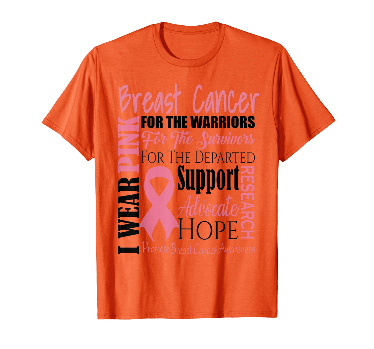 Breast Cancer Warrior Pink Ribbon Fighter Support Hope Gift T-Shirt