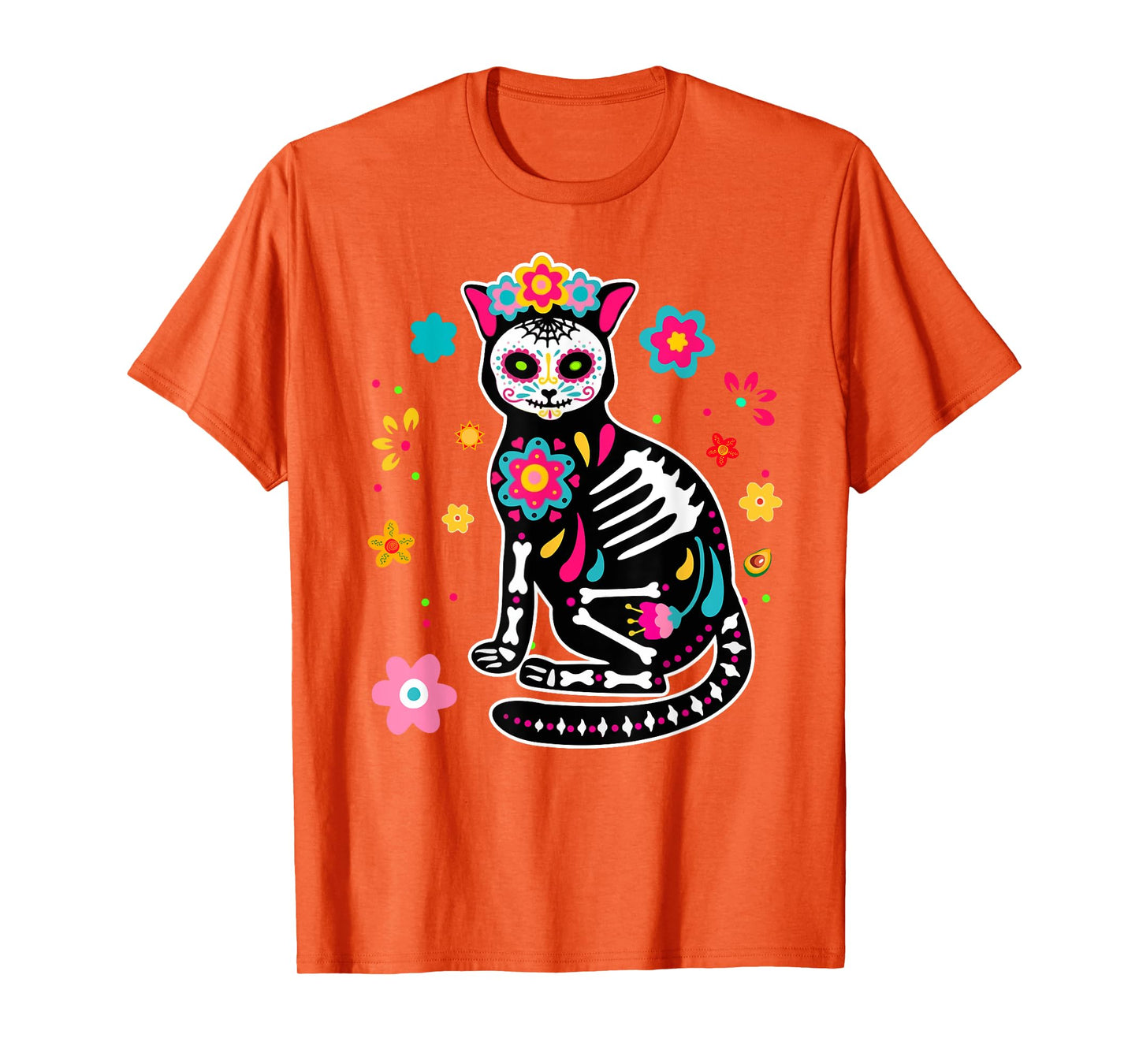 Dia de Los Muertos Cat Shirt Mexican Sugar Skull Day of Dead T-Shirt for Men Women Kids