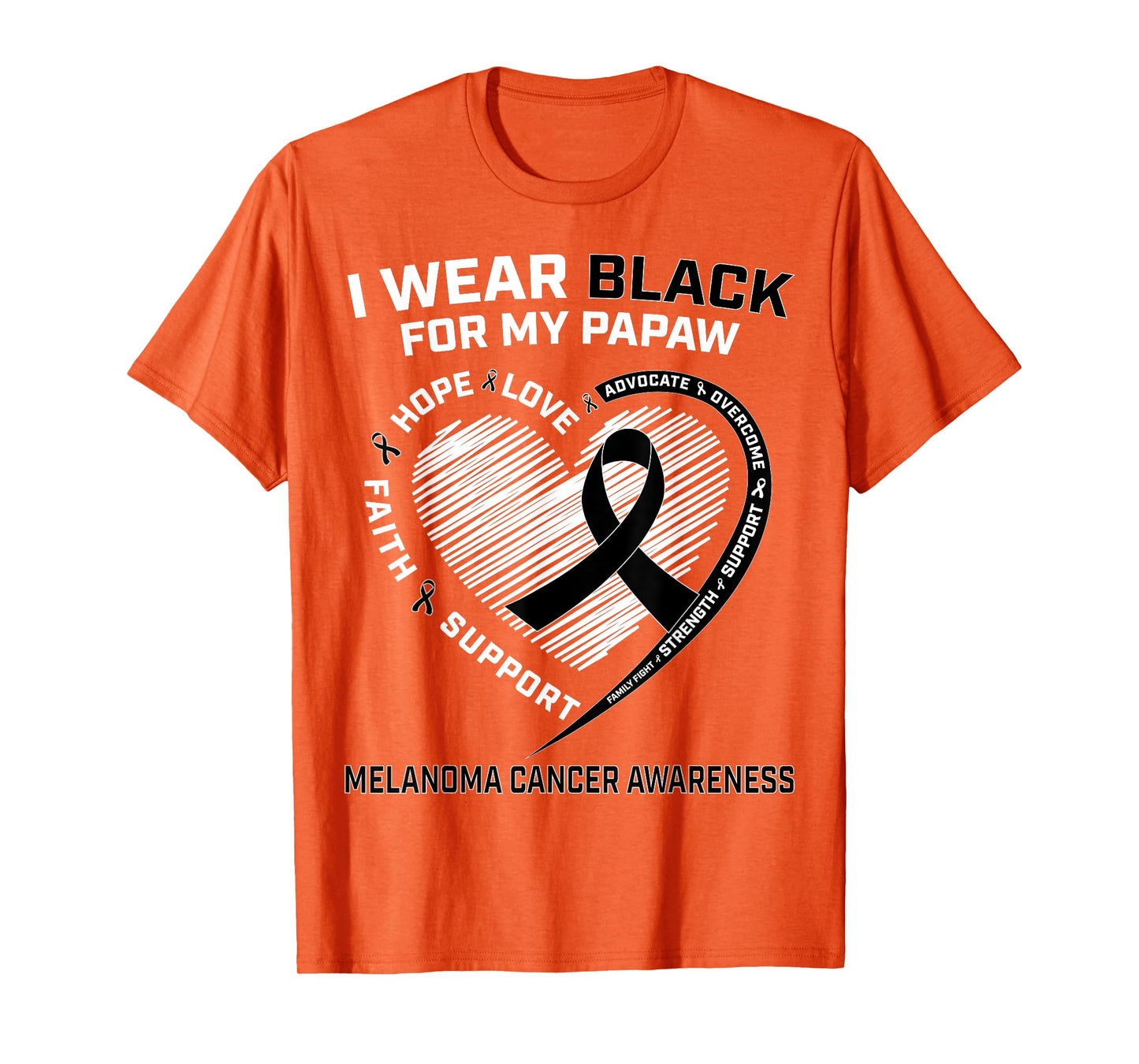 I Wear Black For My Papaw Melanoma Skin Cancer Awareness T-Shirt