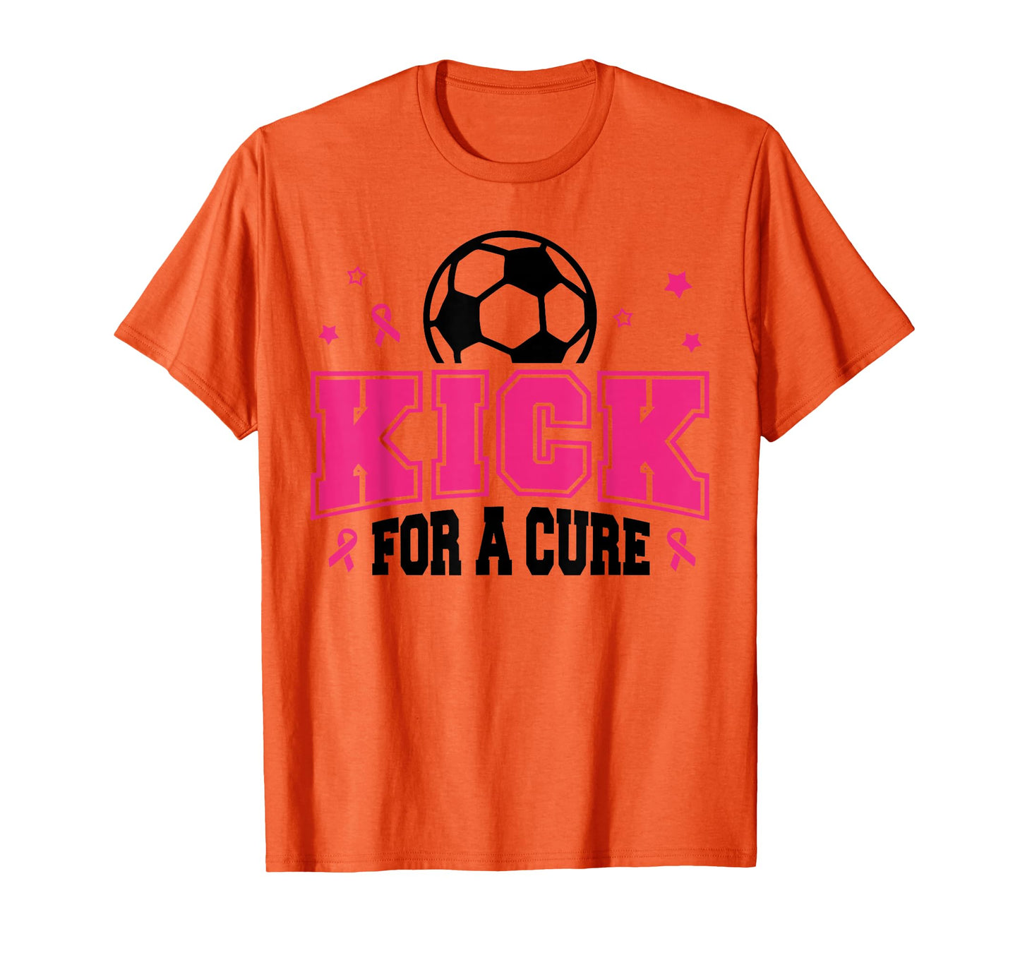 Kick for a Cure Soccer Breast Cancer Awareness Pink Ribbon T-Shirt