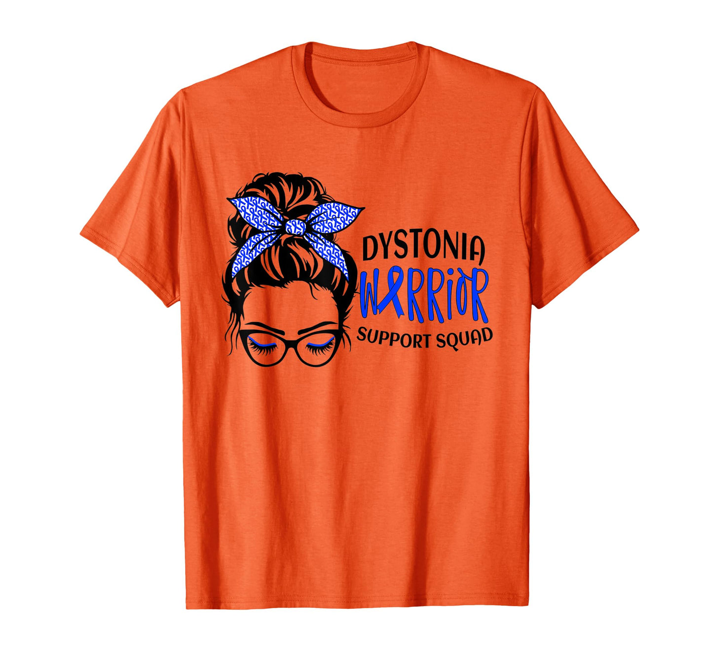 Dystonia Warrior Awareness Support Messy Bun for Women T-Shirt