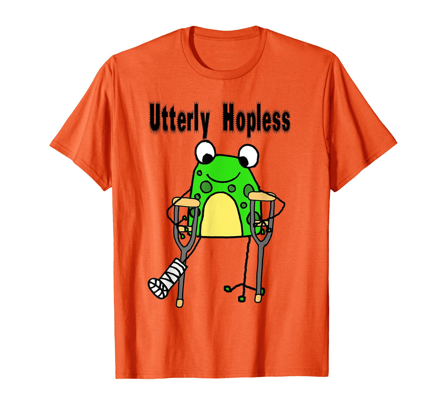 Smileteesanima Funny Frog Broken Leg Utterly Hopless Pun T-Shirt