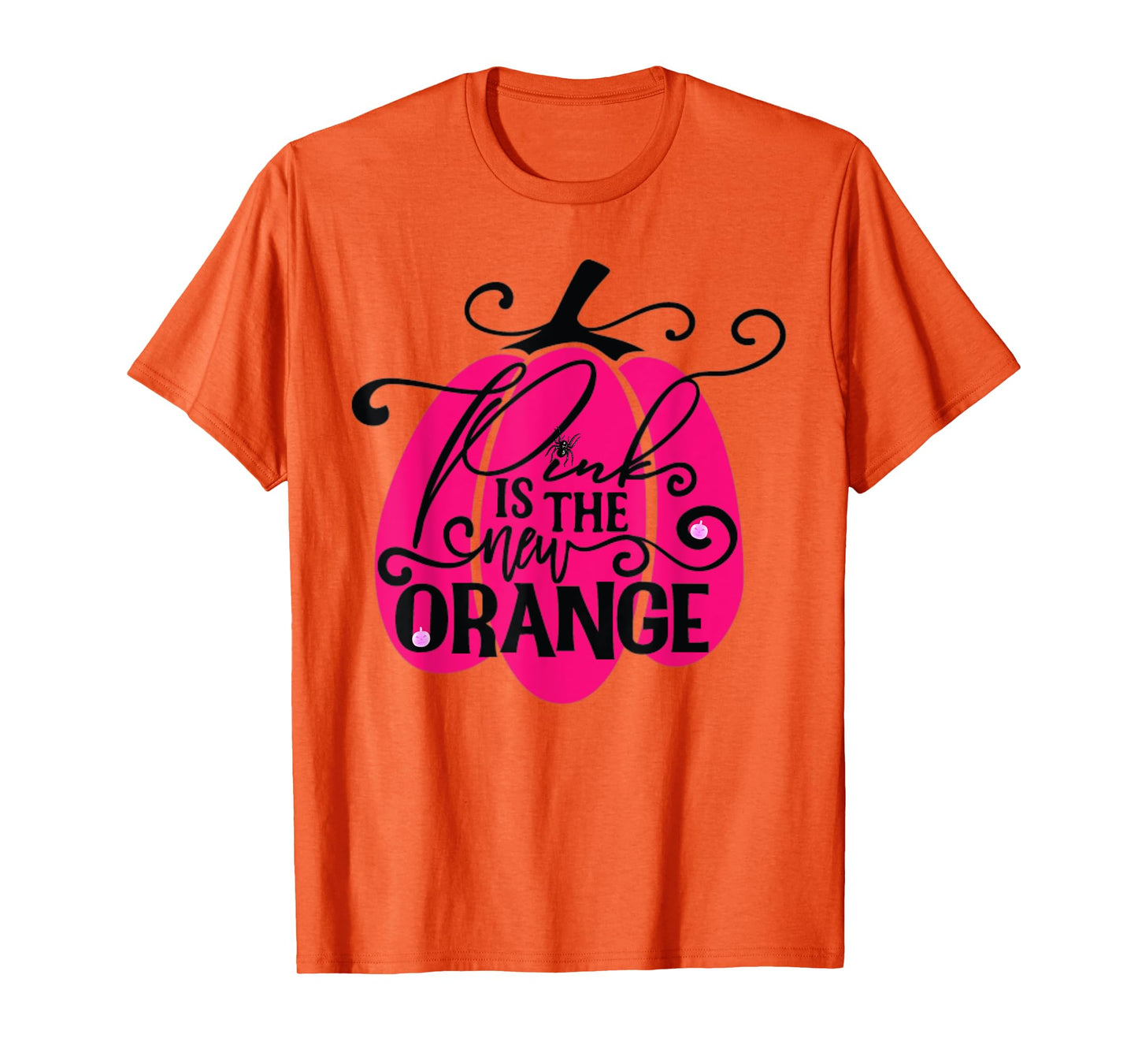Pink Is The New Orange Pumpkin Breast Cancer Halloween Tee