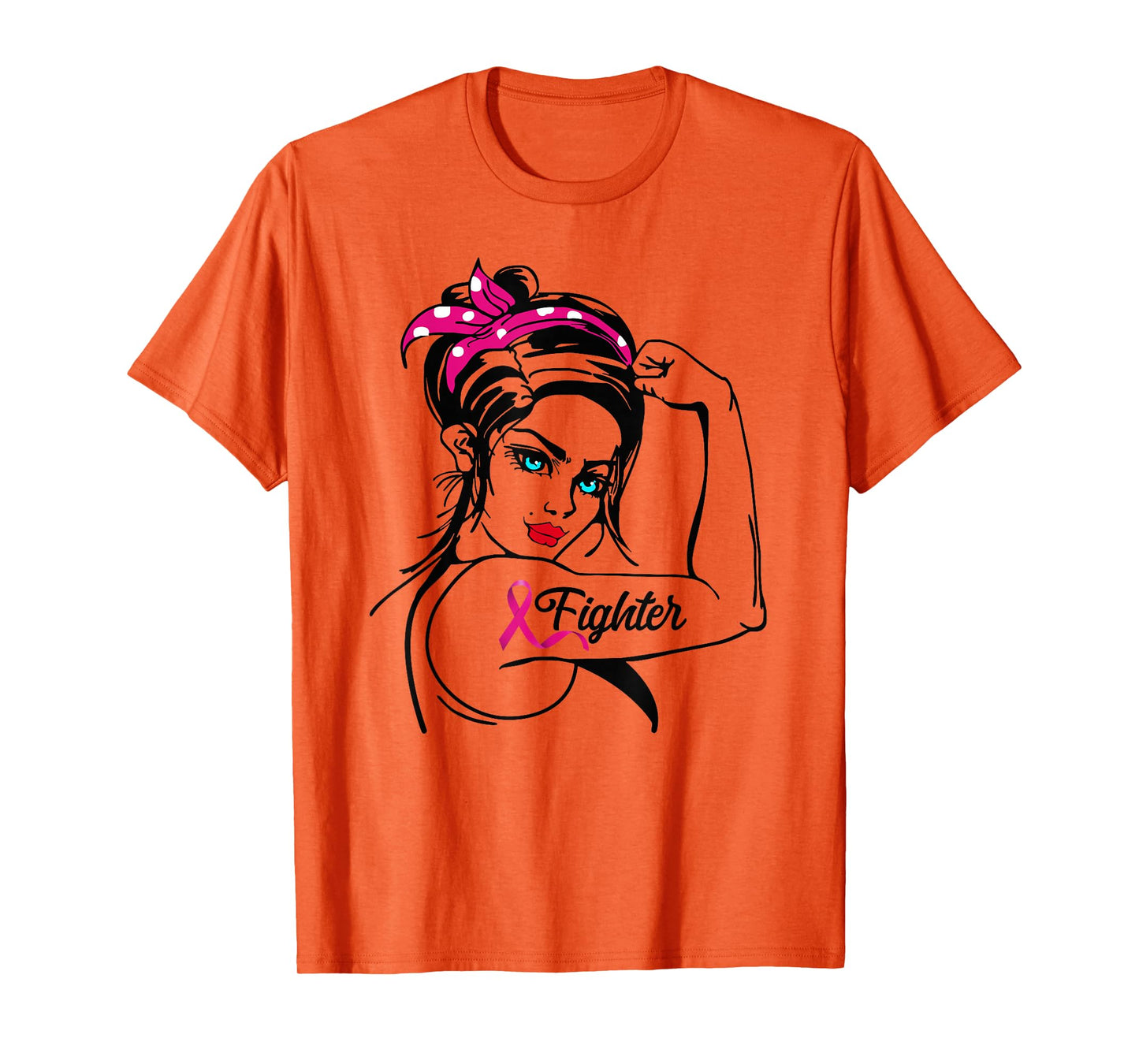 Fighter Rosie The Riveter Breast Cancer Awareness T-Shirt