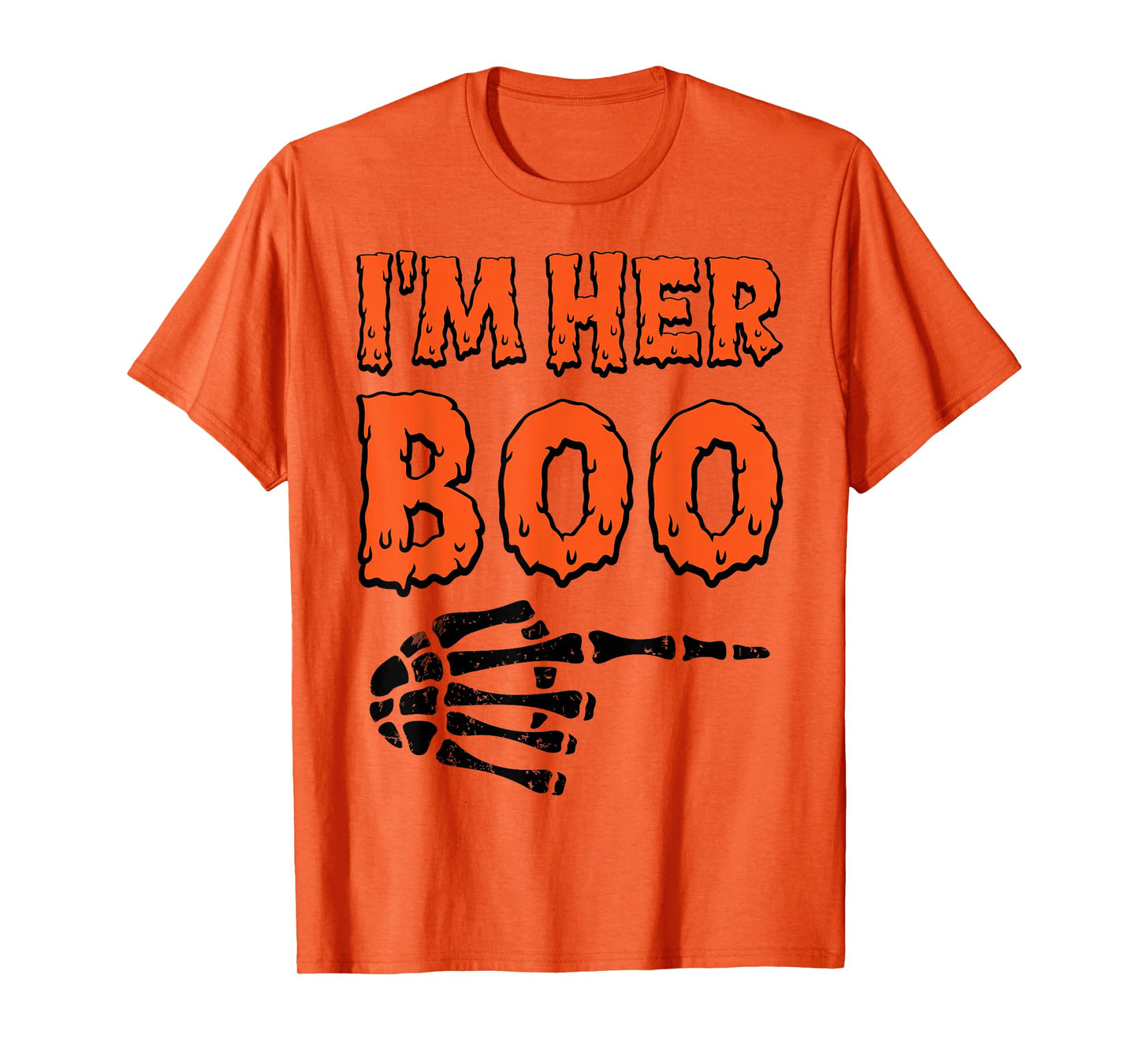I’m Her Boo I’m His Ghoul Halloween Couple Matching Skeleton T-Shirt