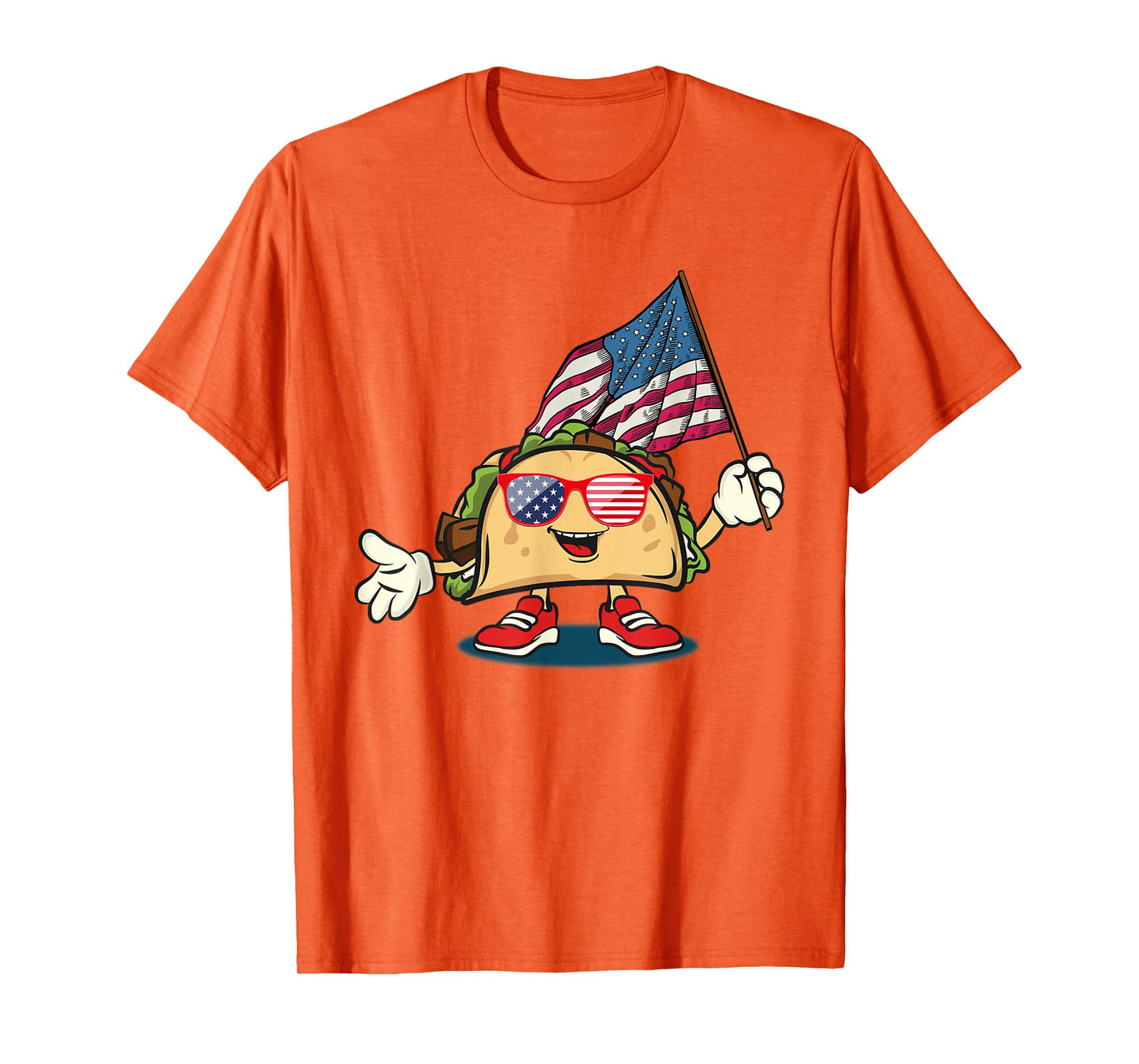 Taco Sunglasses American Flag Funny 4th Of July Patriotic T-Shirt