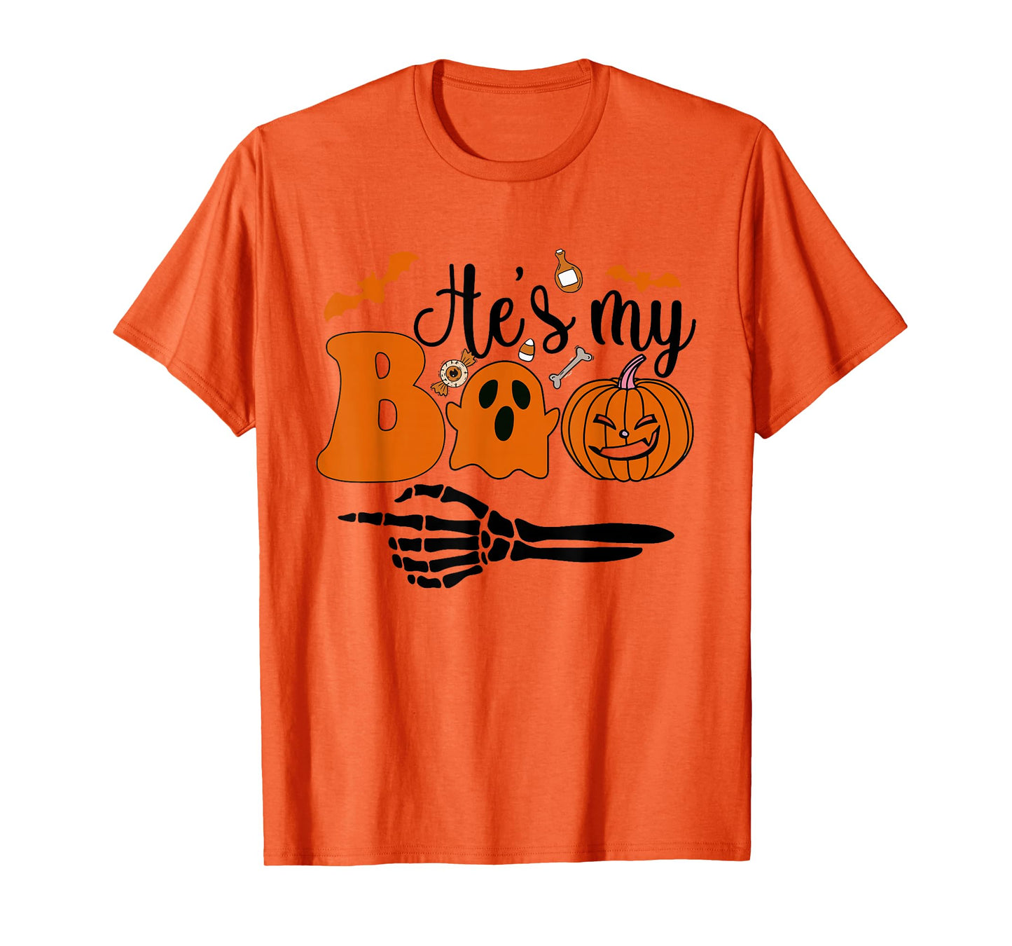 He's My Boo Skeleton Couples Matching Couple Halloween 2025 T-Shirt