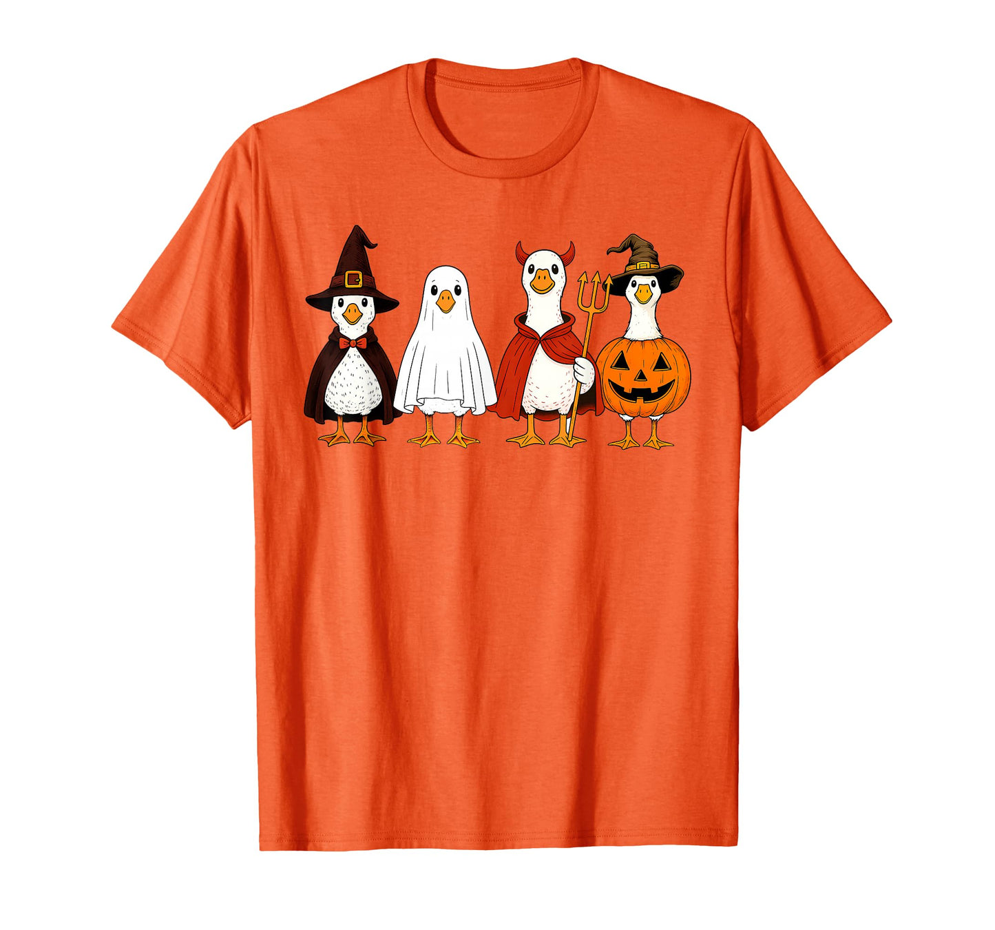 Boo Ghost Goose Halloween Goose Skeleton Funny Halloween T-Shirt