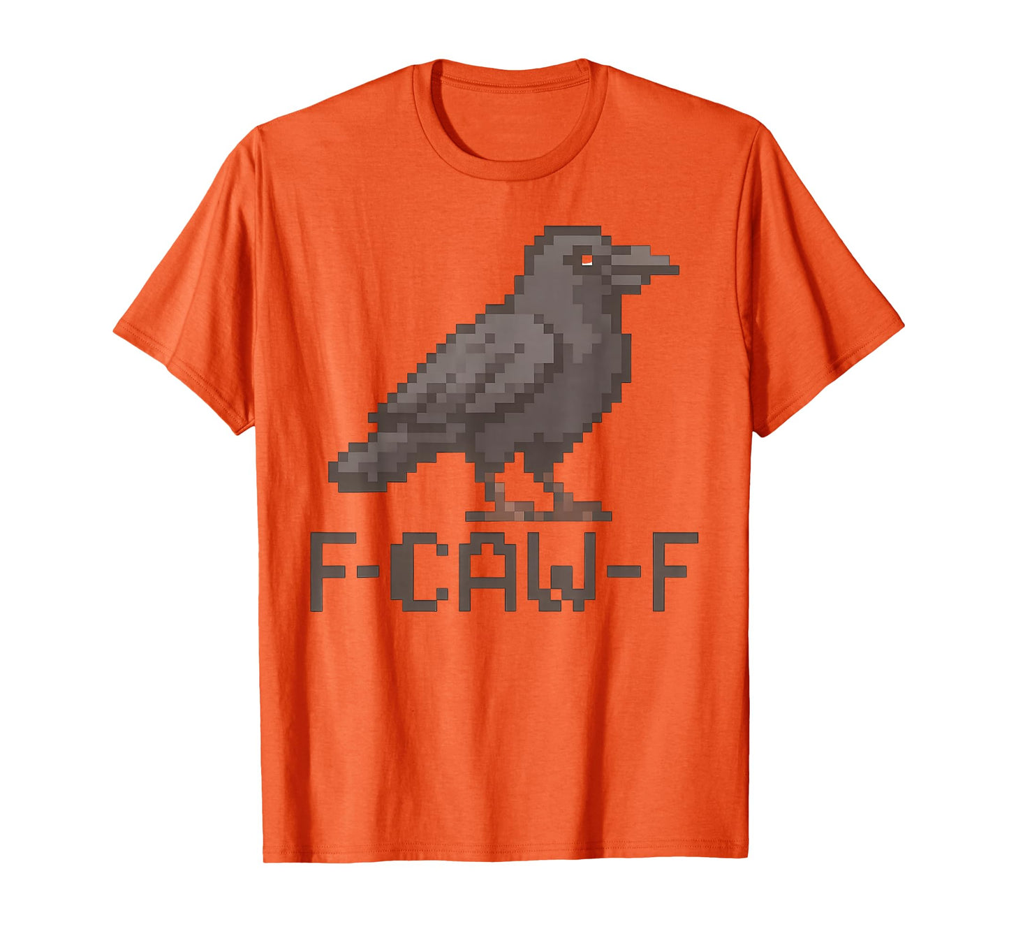 F-CAW-F Raven Pixel Art Graphic Tee Funny Meme Crow Bird T-Shirt