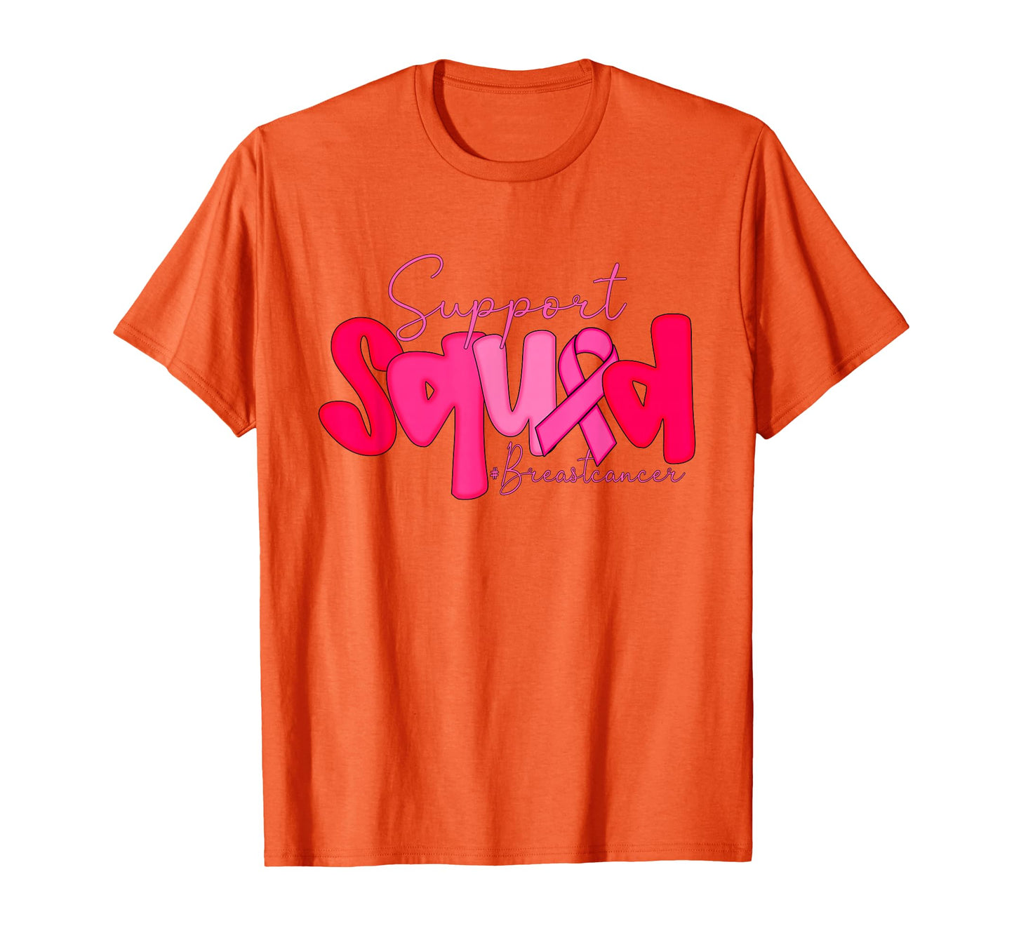 Preppy Support Squad Pink Ribbon Breast Cancer Awareness T-Shirt
