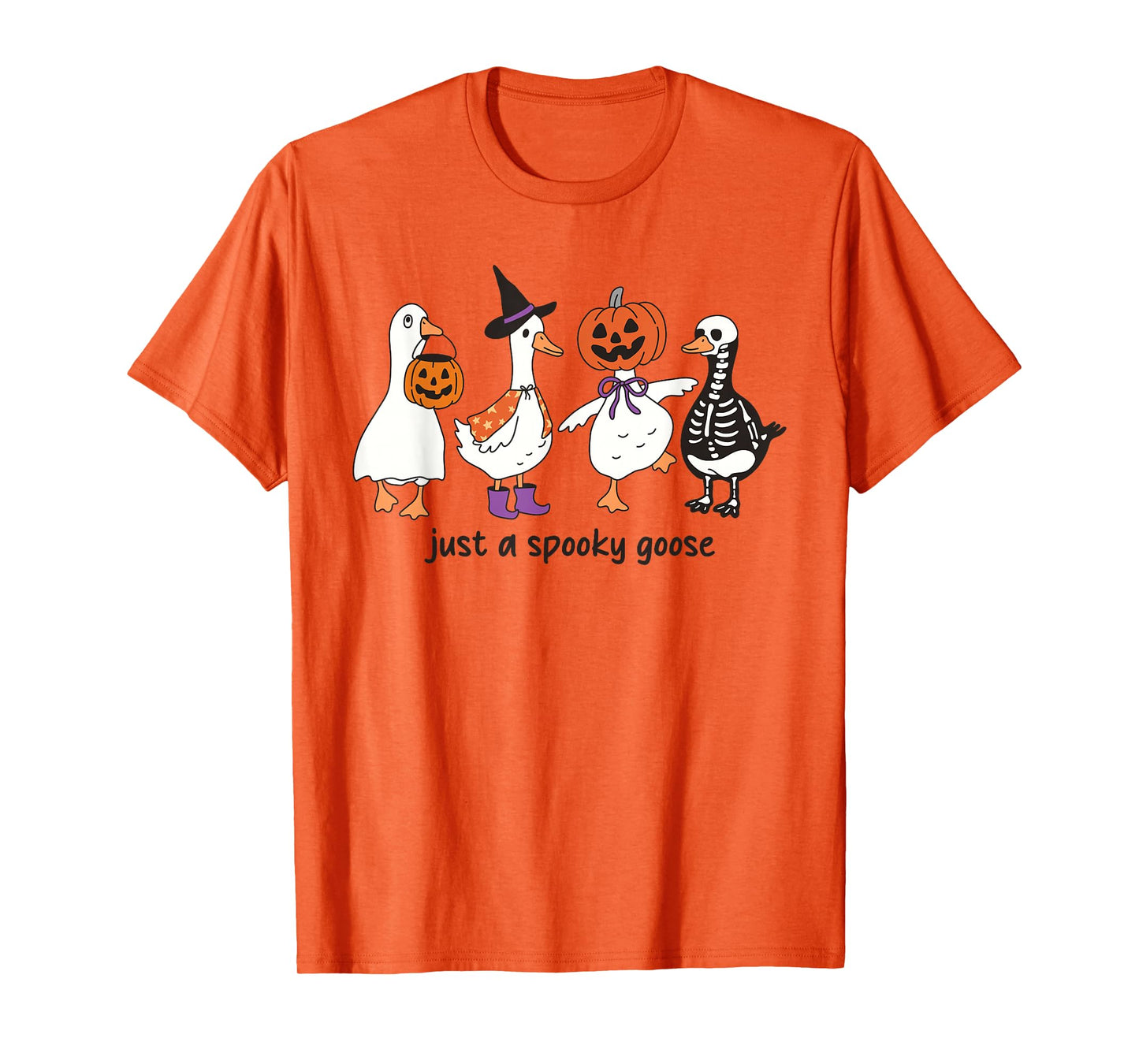 Just a Spooky Goose Funny Halloween Costume Men Women Kids T-Shirt