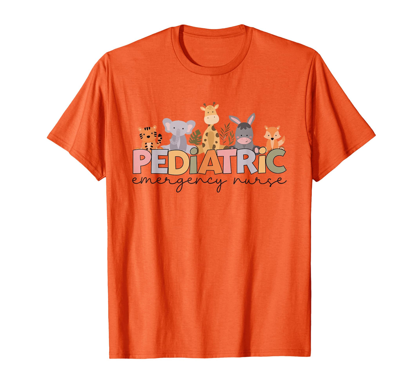 Women Pediatric Emergency Nurse Safari Animals Peds ER Nurse T-Shirt