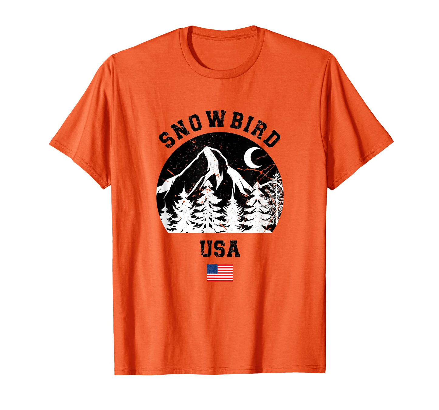 Snowbird Utah Ski Resort Alpine Wasatch Range American Flag T-Shirt