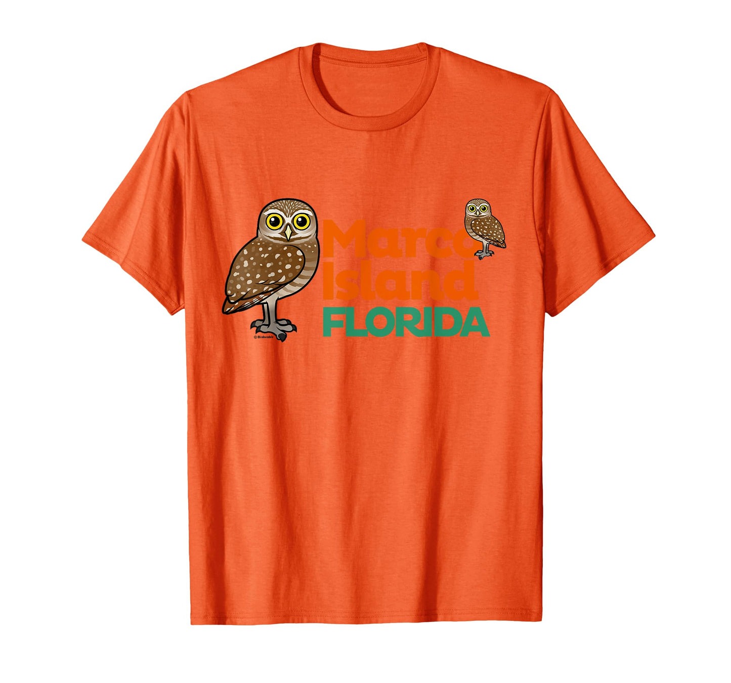 Marco Island Burrowing Owls Birdorable Cute Cartoon Birds T-Shirt