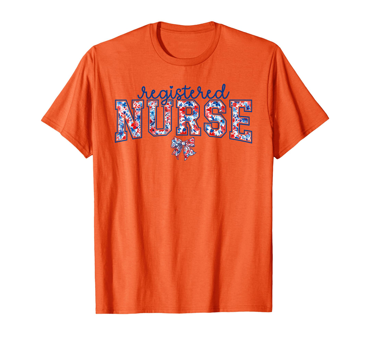 Registered Nurse Floral Coquette Patriotic Nurse 4th Of July T-Shirt