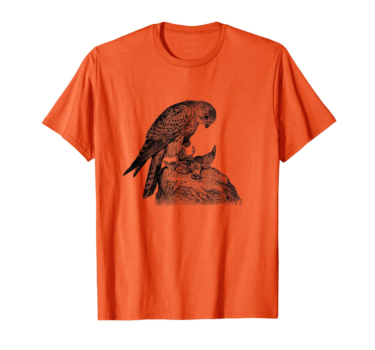 Old World Kestrel Bird with Prey Print T-Shirt