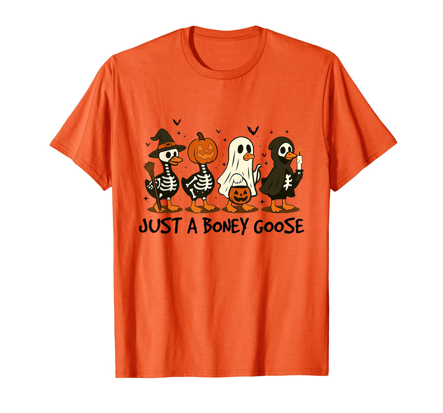 Just A Boney Goose Halloween Skeleton Goose Silly Goose T-Shirt