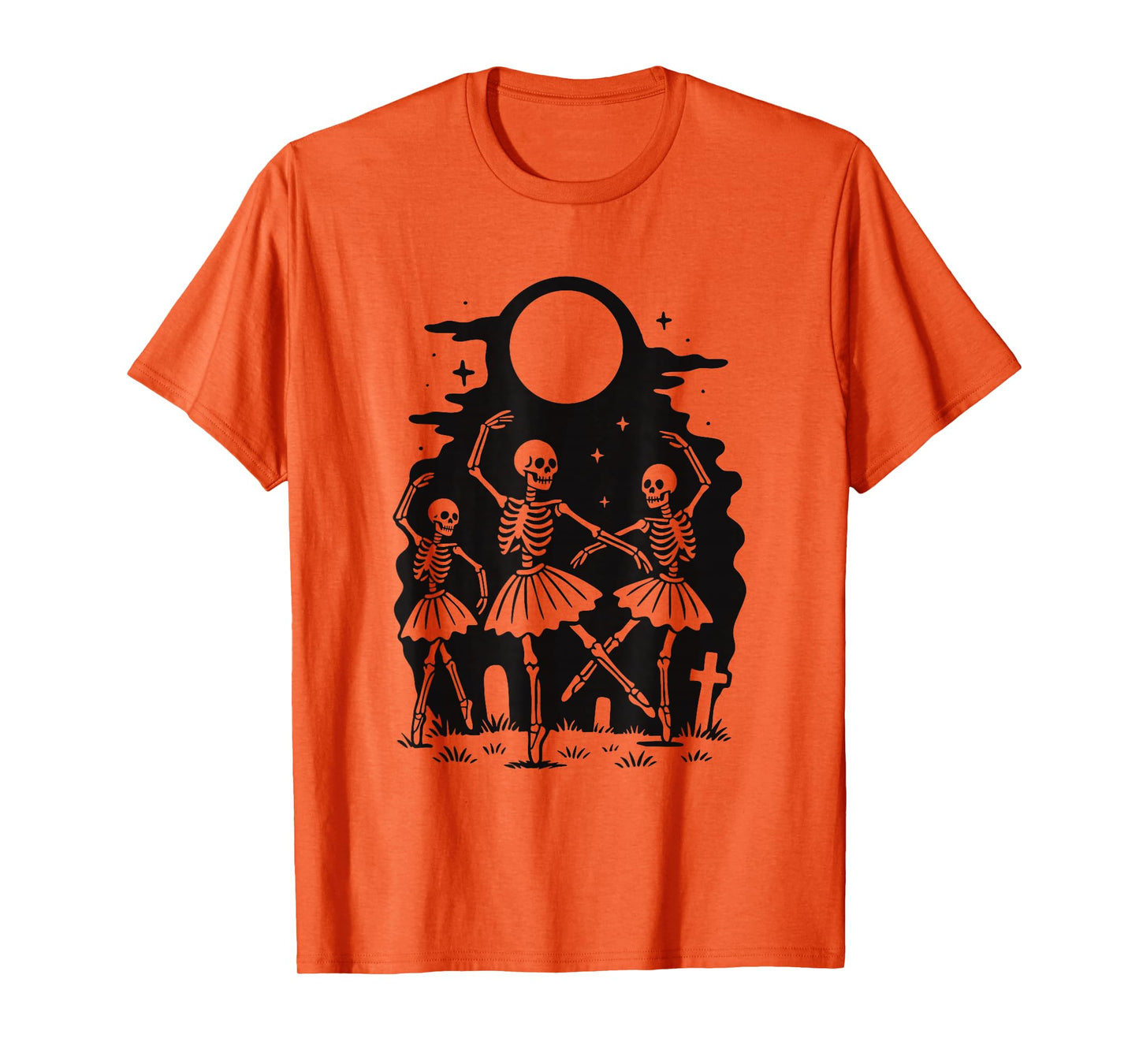 Moonlit Skeleton Ballerinas Gothic Dance Design T-Shirt