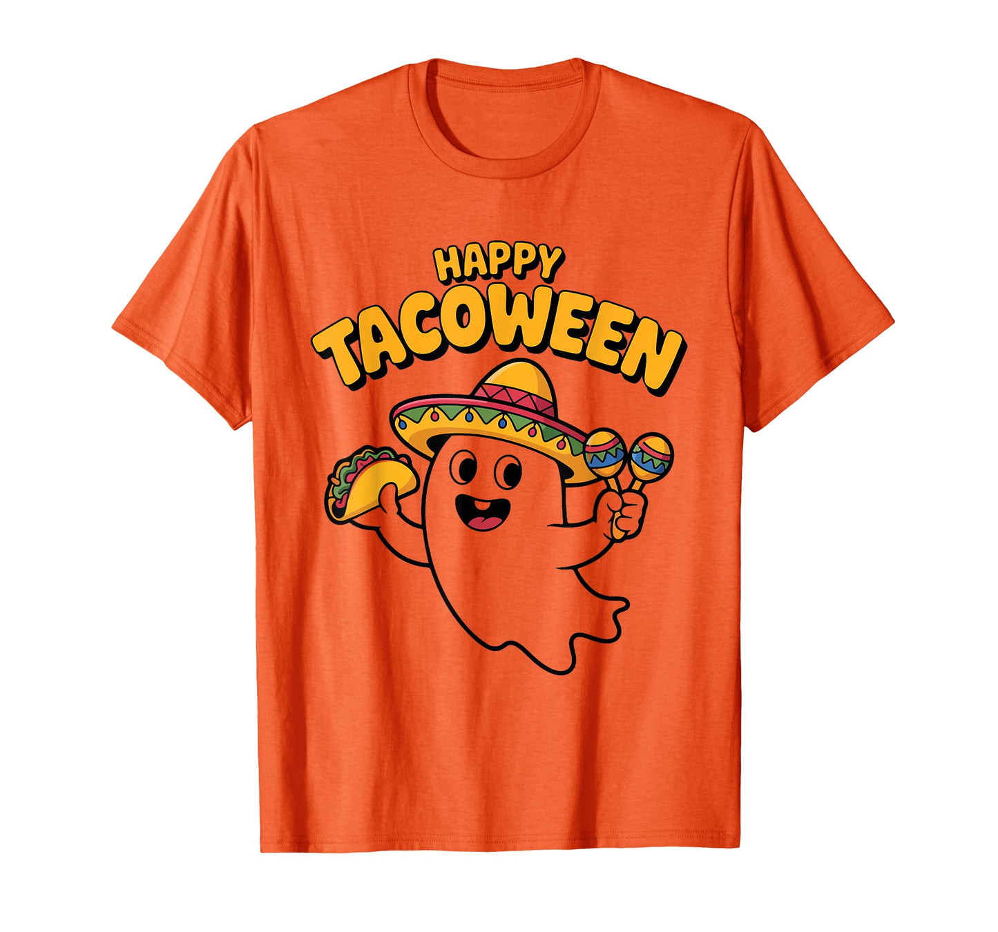 Happy Tacoween Funny Ghost Taco Halloween Costume T-Shirt