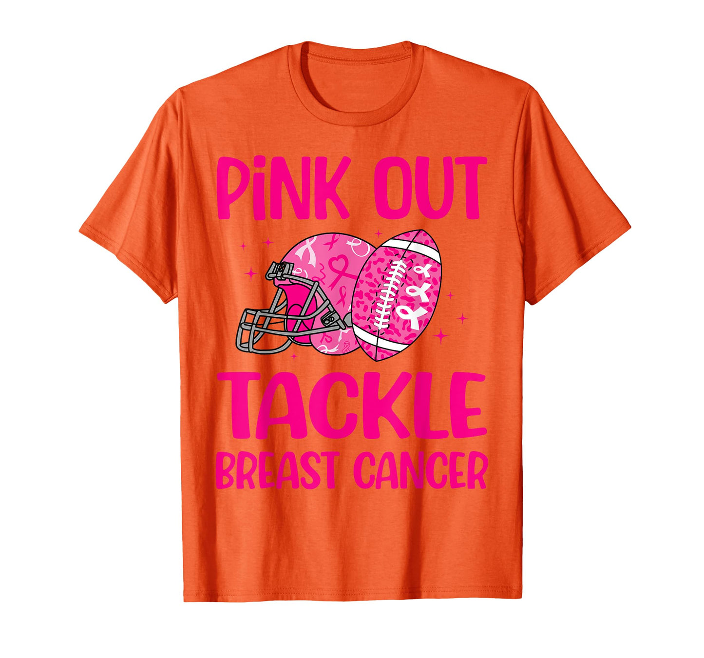 American Football Pink Out Tackle Breast Cancer Awareness T-Shirt